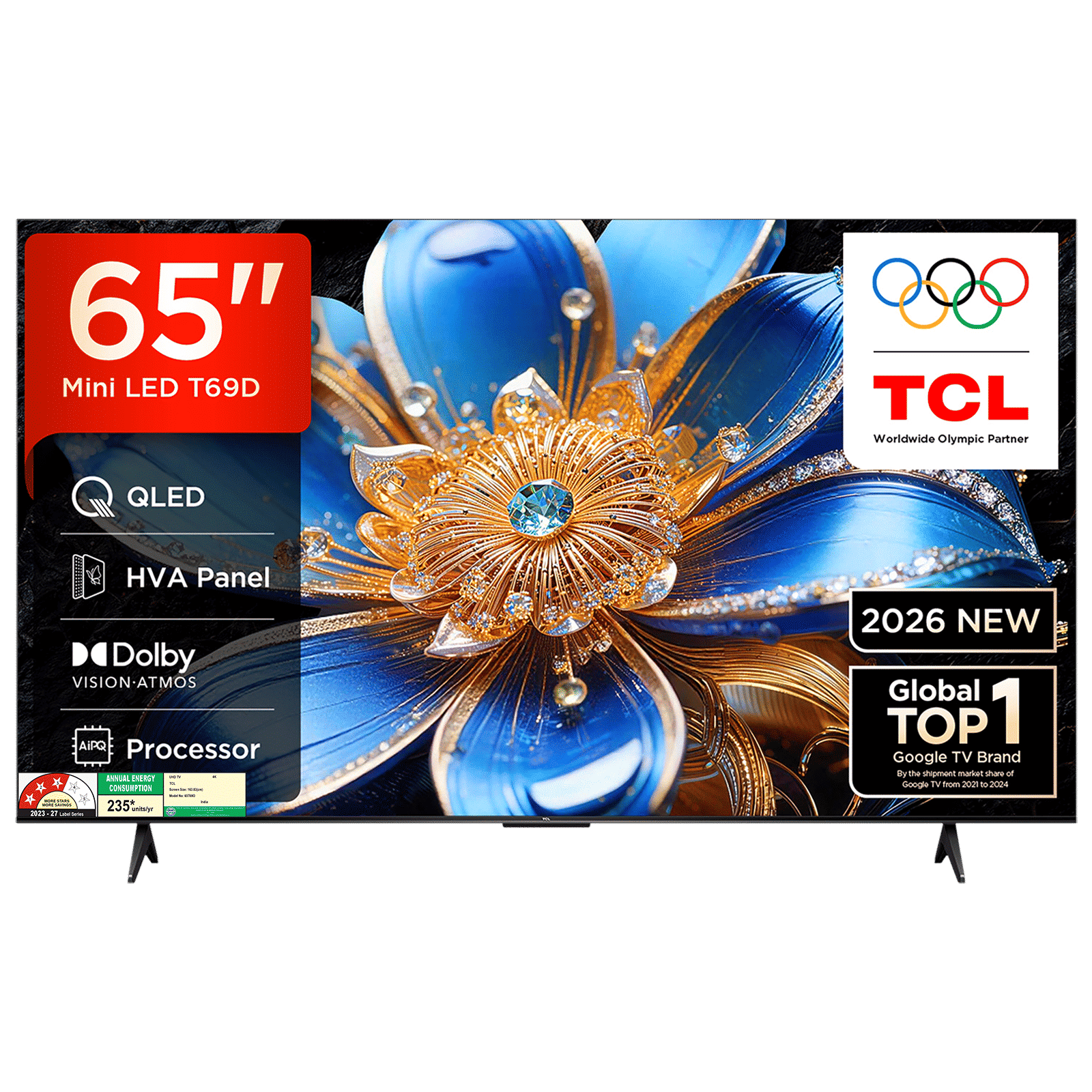 TCL T series 165.1 cm (65 inch) 3 Star QLED 4K Super Ultra HD Smart Google TV with Google Voice Assistant (2026 Model) TCL T series 165.1 cm (65 inch) 3 Star QLED 4K Super Ultra HD Smart Google TV with Google Voice Assistant (2026 Model)_1