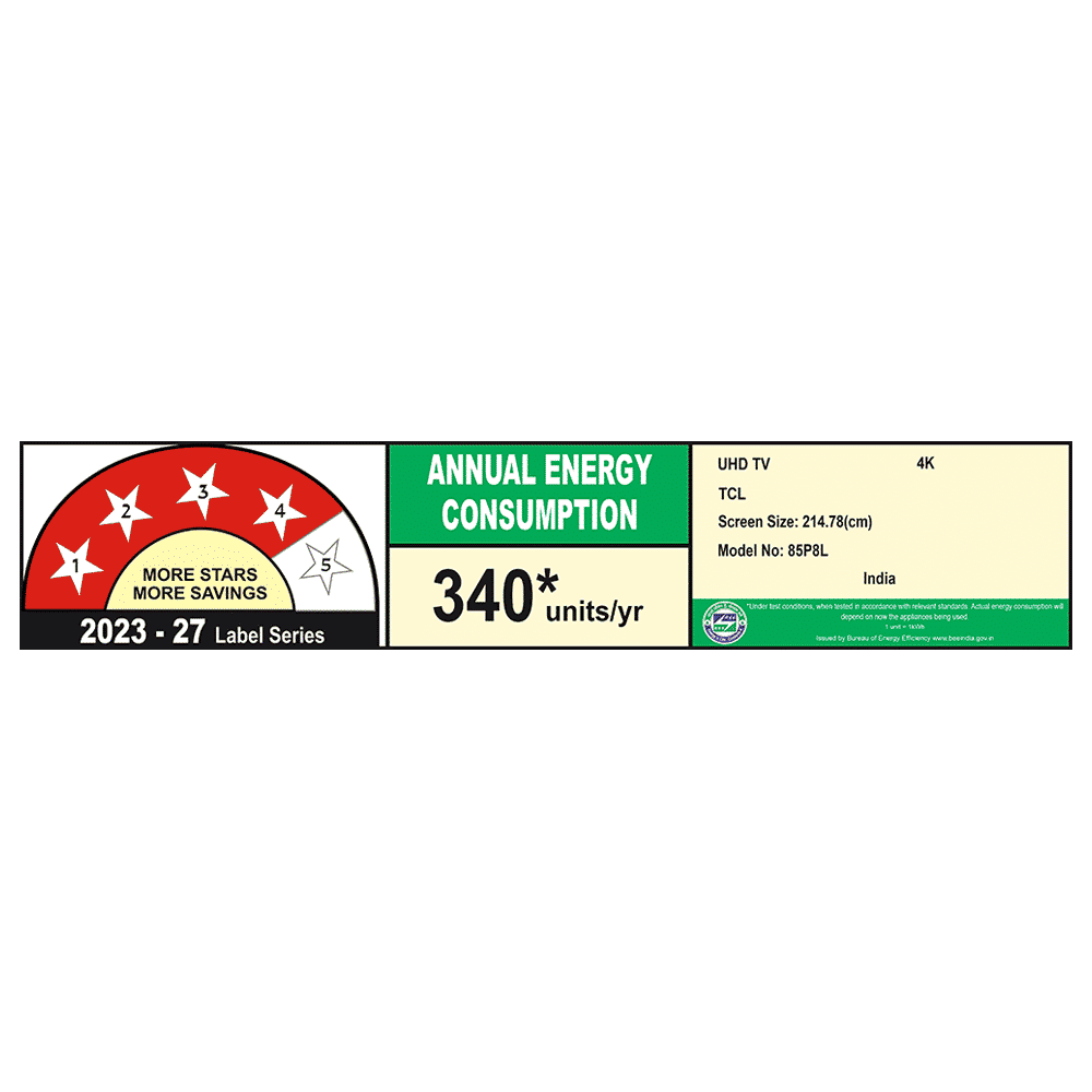 TCL P series 215.9 cm (85 inch) 4 Star QD-Mini LED Dimming & QLED 4K Super Ultra HD Smart Google TV with Google Voice Assistant (2026 Model) TCL P series 215.9 cm (85 inch) 4 Star QD-Mini LED Dimming & QLED 4K Super Ultra HD Smart Google TV with Google Voice Assistant (2026 Model)_2