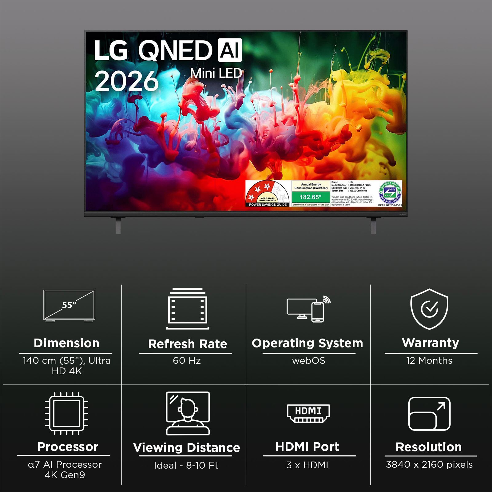 LG QNED70 140 cm (55 inch) 3 Star QNED Mini LED 4K Ultra HD Smart webOS TV with 4K Super Upscaling (2026 model) LG QNED70 140 cm (55 inch) 3 Star QNED Mini LED 4K Ultra HD Smart webOS TV with 4K Super Upscaling (2026 model)_3