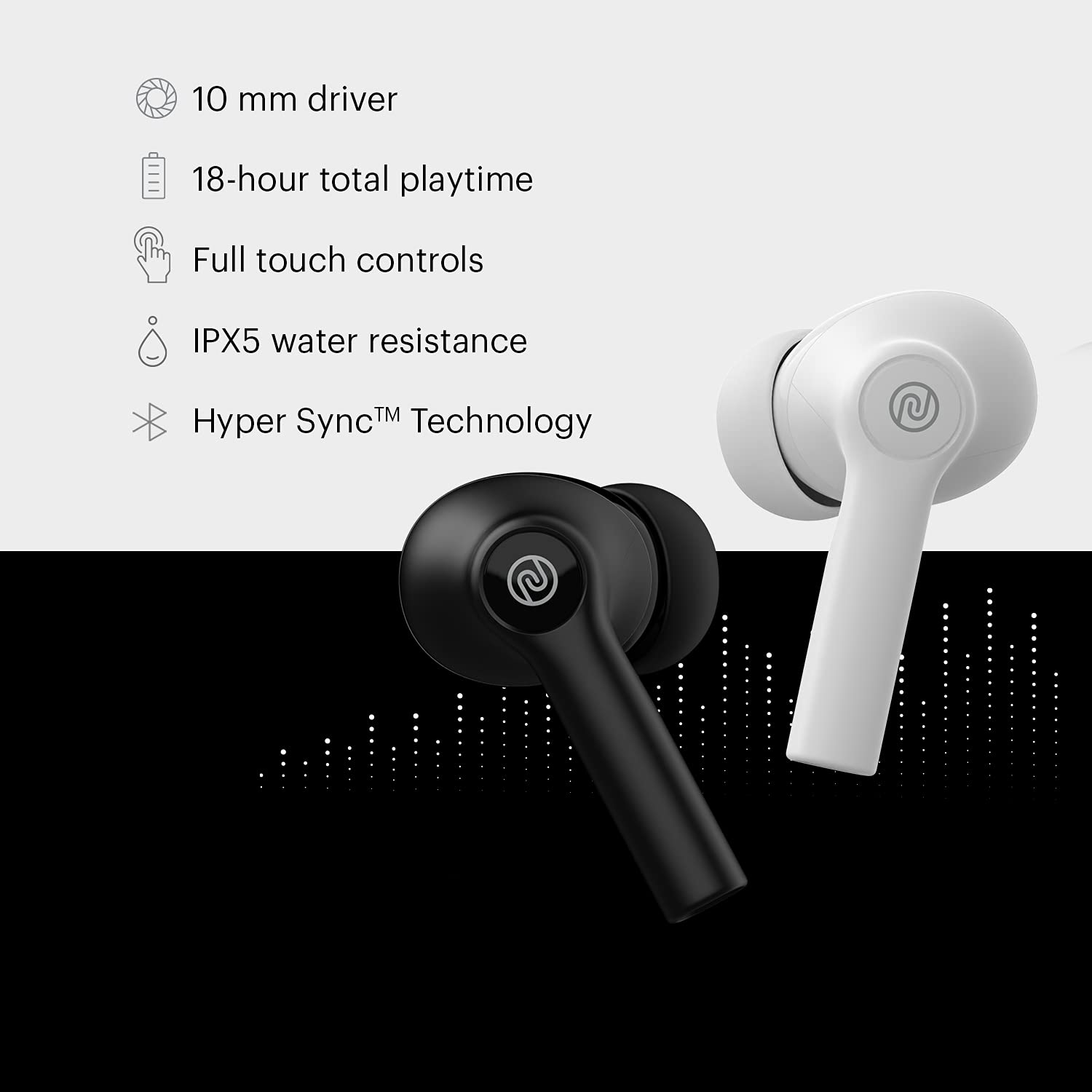 noise Buds VS103 AUD-HDPHN-BUDSVS10 TWS Earbuds (IPX5 Water Resistant, Hyper Sync Technology, Jet Black)_7