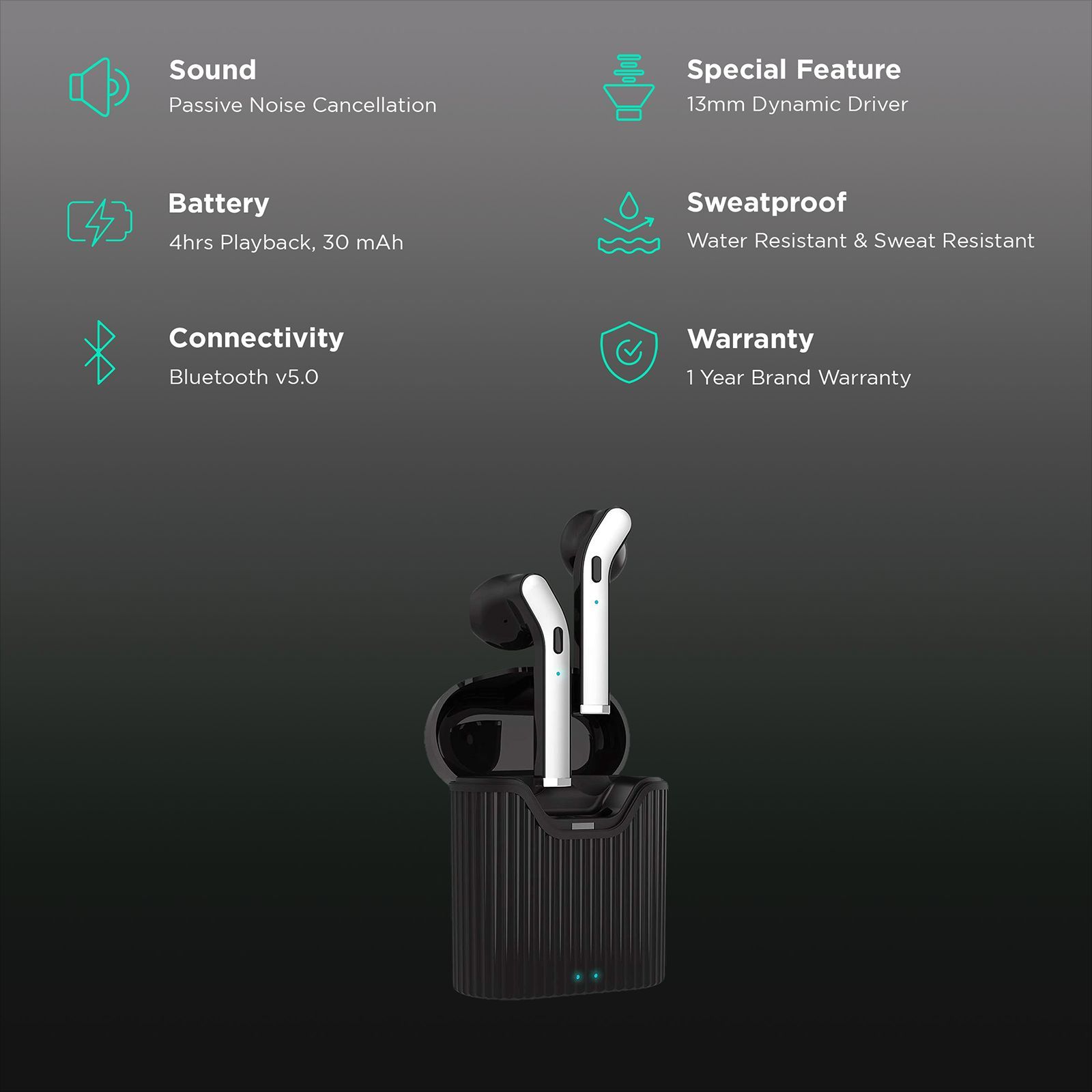 pTron Basspods 481 140317961 In-Ear Passive Noise Cancellation Truly Wireless Earbuds with Mic (Bluetooth 5.0, Hi-Fi Stereo Sound, Black/Silver) pTron Basspods 481 140317961 In-Ear Passive Noise Cancellation Truly Wireless Earbuds with Mic (Bluetooth 5.0, Hi-Fi Stereo Sound, Black/Silver)_2