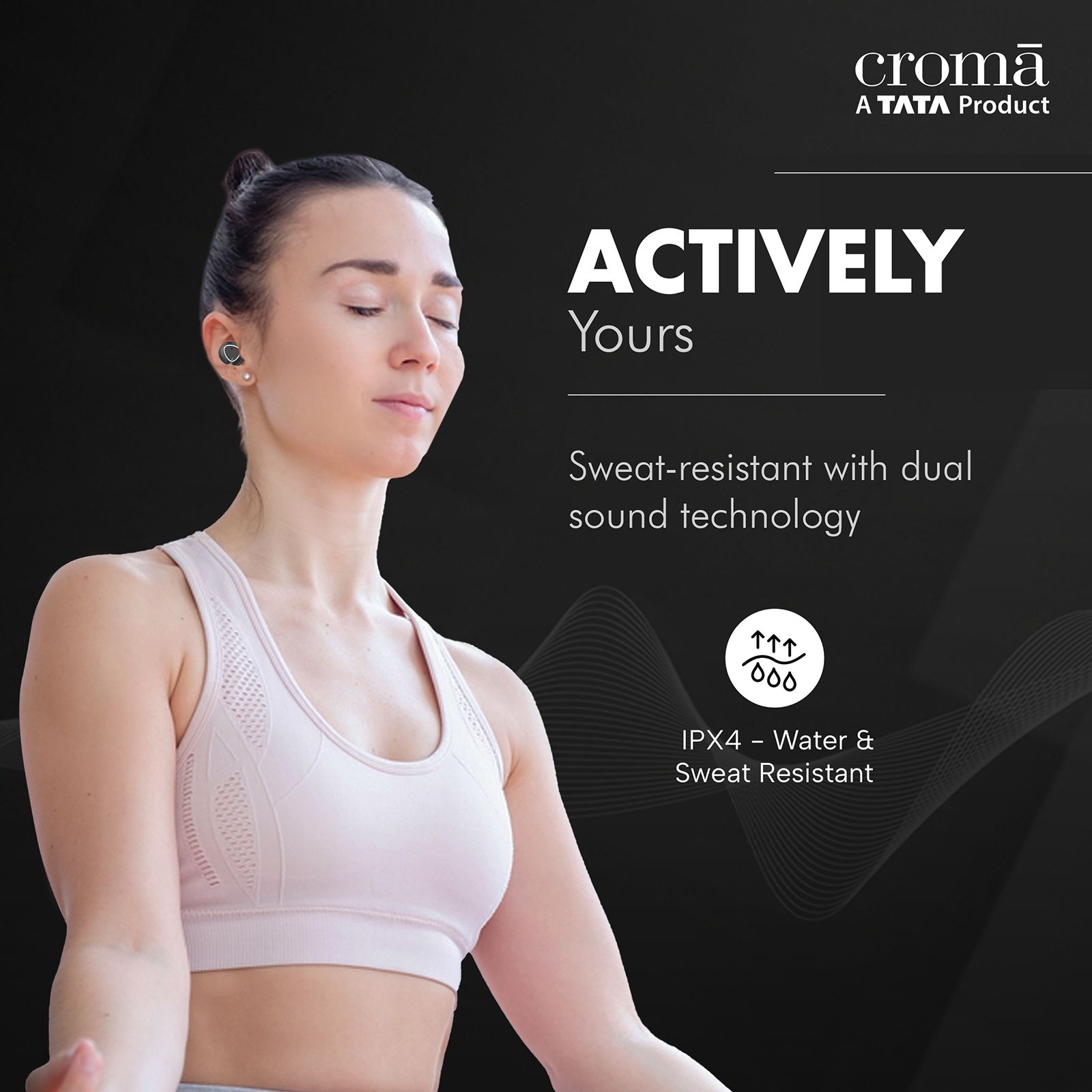 Croma TWS Earbuds with Noise Isolation (Sweat Resistant, 15 Hours Playback, Black)_15