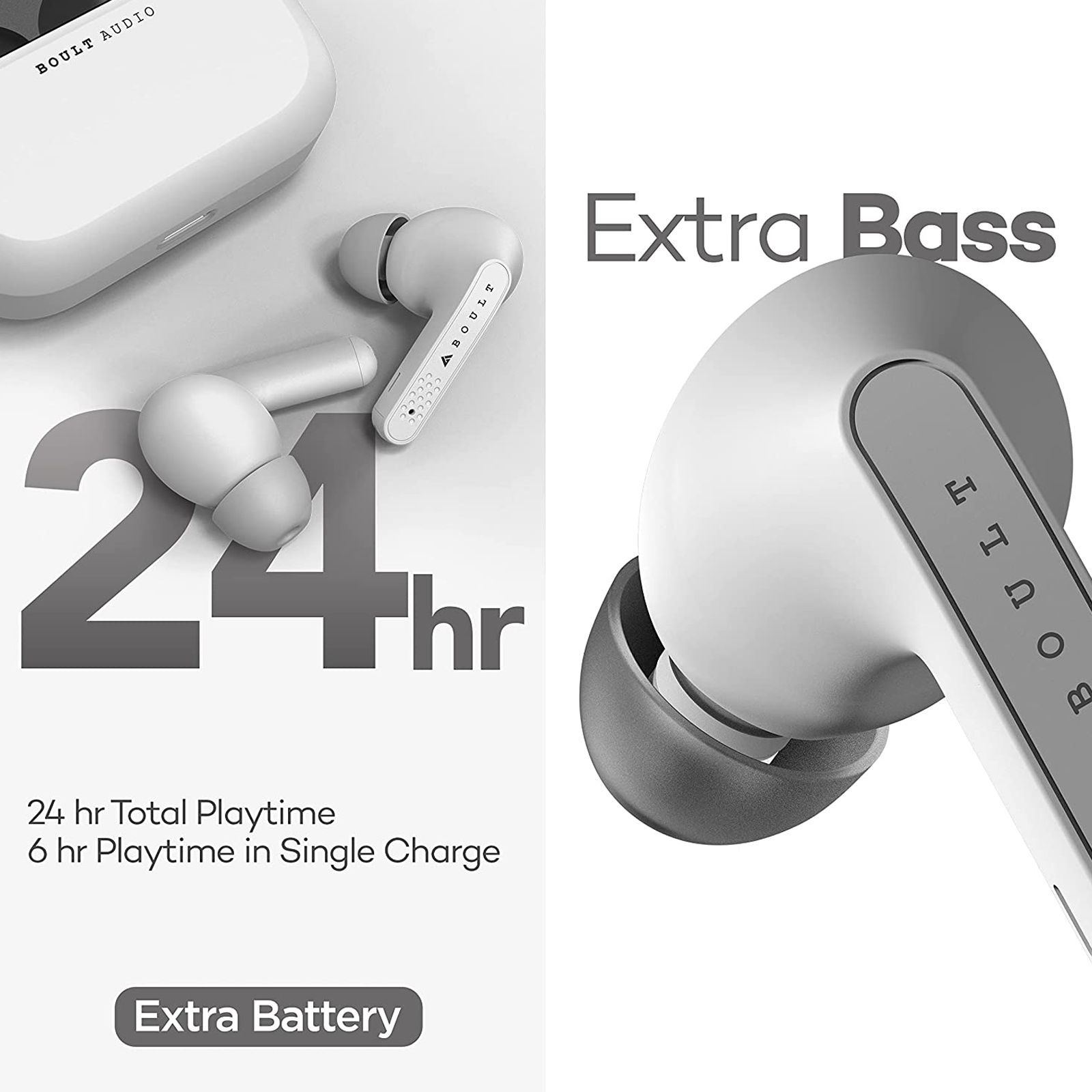 GOBOULT AirBass Propods BA-RD-Propods Truly Wireless Earbuds ( IPX5 Water Resistant, Up to 24 Hours Battery Life, White)_3