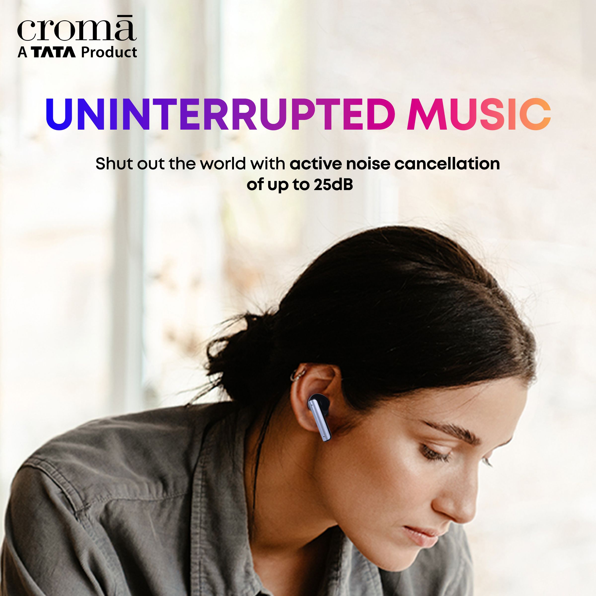 Croma TWS Earbuds with Active Noise Cancellation (IPX5 Water Resistant, Fast Charging Support, Black and Grey) Croma TWS Earbuds with Active Noise Cancellation (IPX5 Water Resistant, Fast Charging Support, Black and Grey)_7