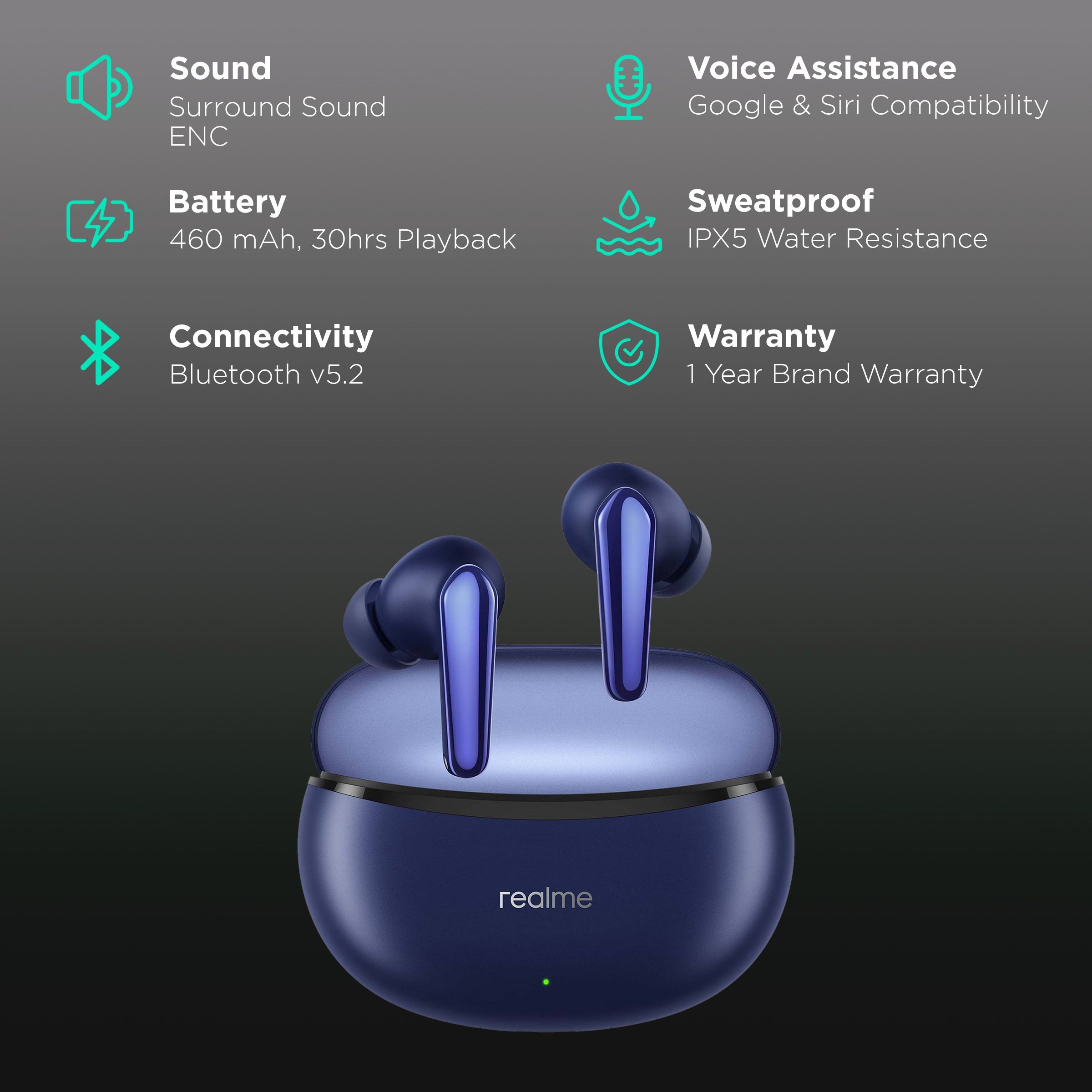 realme Air 3 Neo RMA2113 Earbuds with AI Environmental Noise Cancellation (IPX5 Water Resistant, Bluetooth Connectivity, Starry Blue)_2