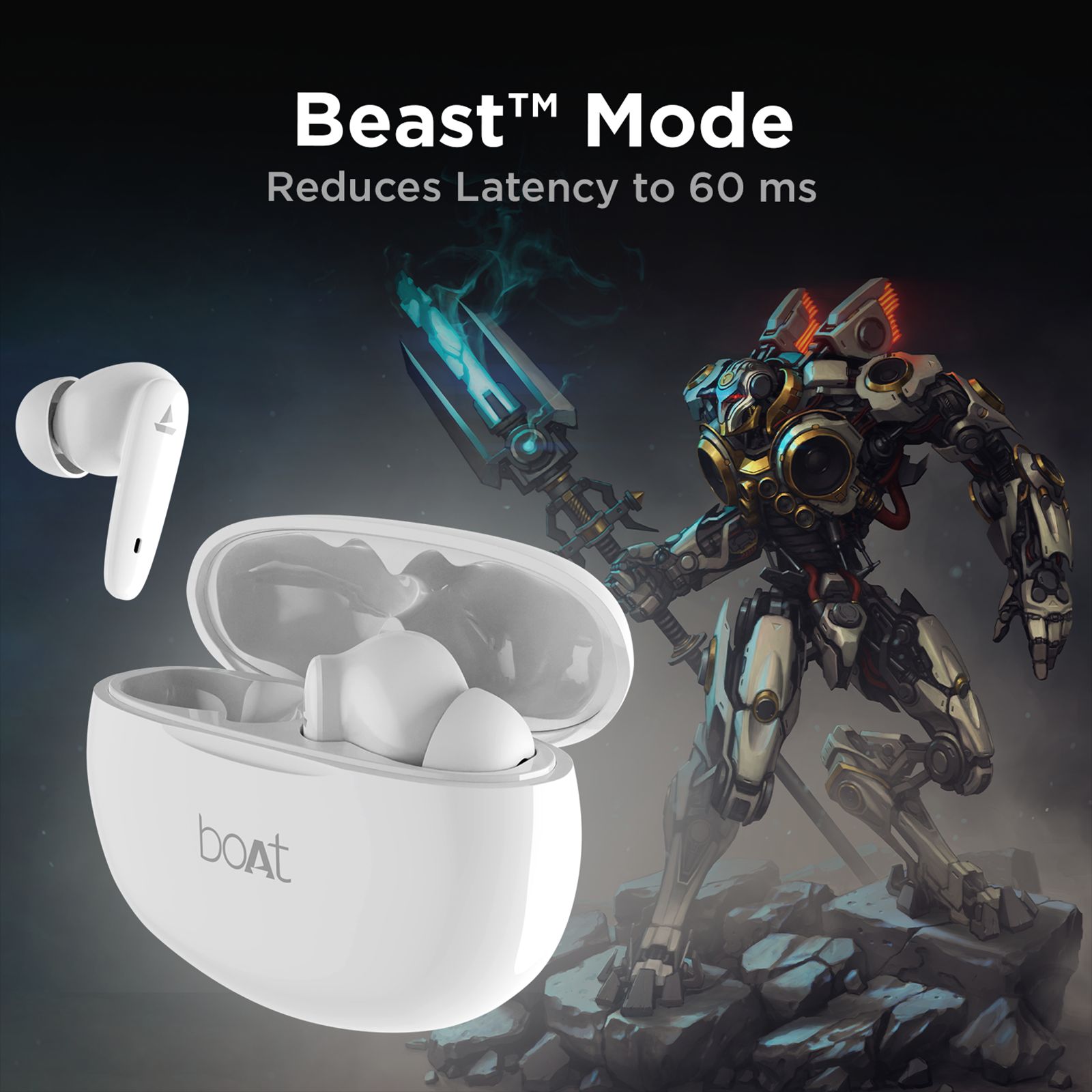 boAt Airdopes 183 TWS Earbuds with Environmental Noise Cancellation (IPX4 Sweat Resistant, ASAP Charge, Lunar White)_5