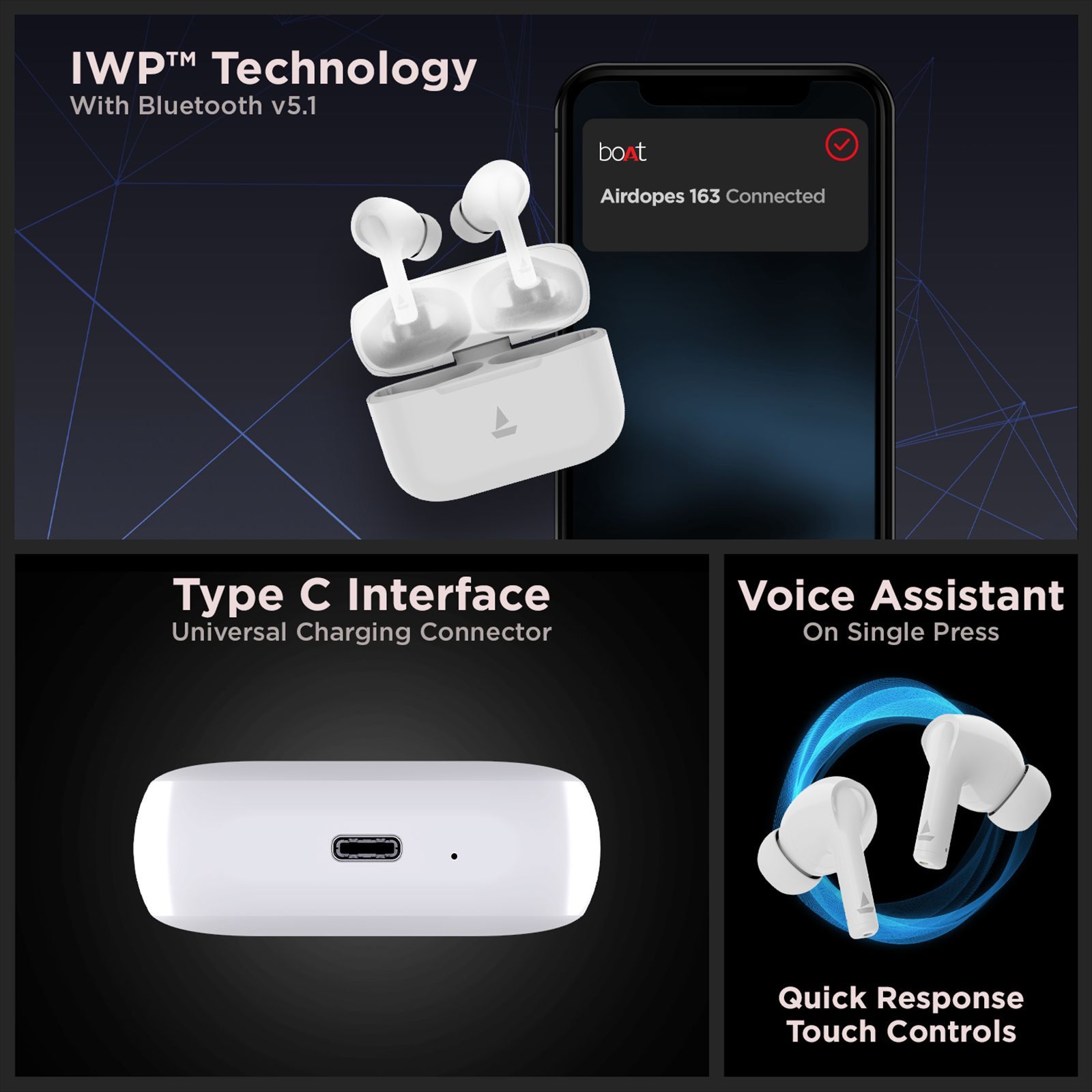 boAt Airdopes 163 TWS Earbuds (IPX5 Water Resistant, IWP Technology, Ivory White)_7