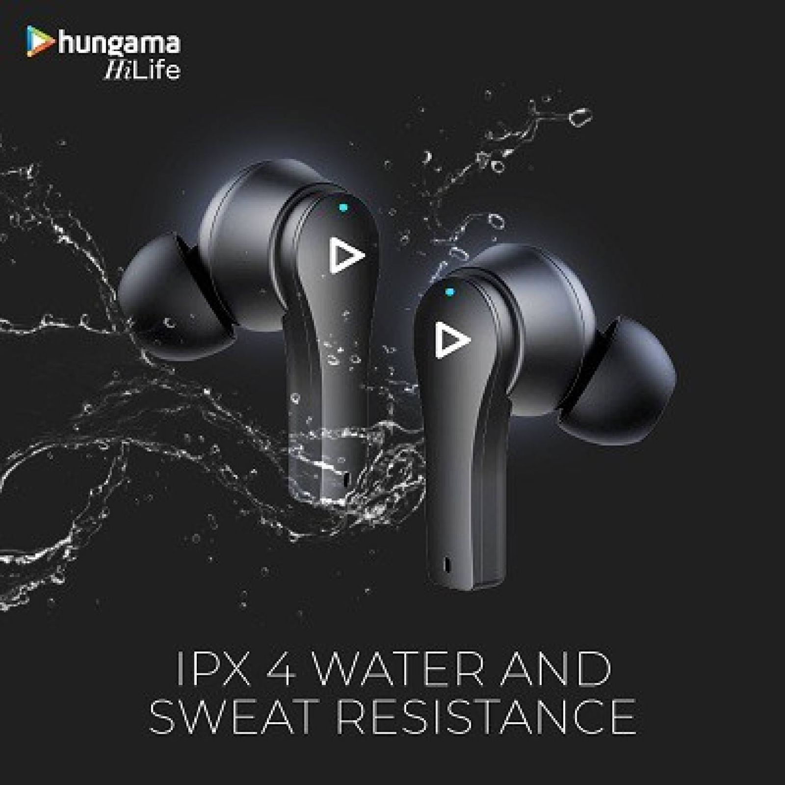 Hungama HiLife Bounce 301 TWS Earbuds (IPX4 Water & Sweat Resistant, Upto 40 Hours Playback, Black)_4