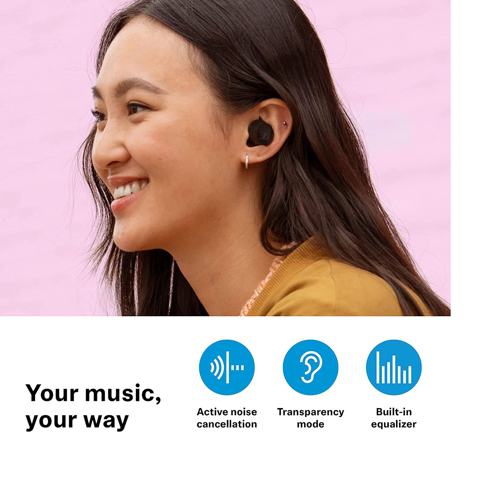 SENNHEISER CX Plus Special Edition 509247 TWS Earbuds with Active Noise Cancellation (IPX4 Splash Resistant, Upto 24 Hours Playback, Black)_6