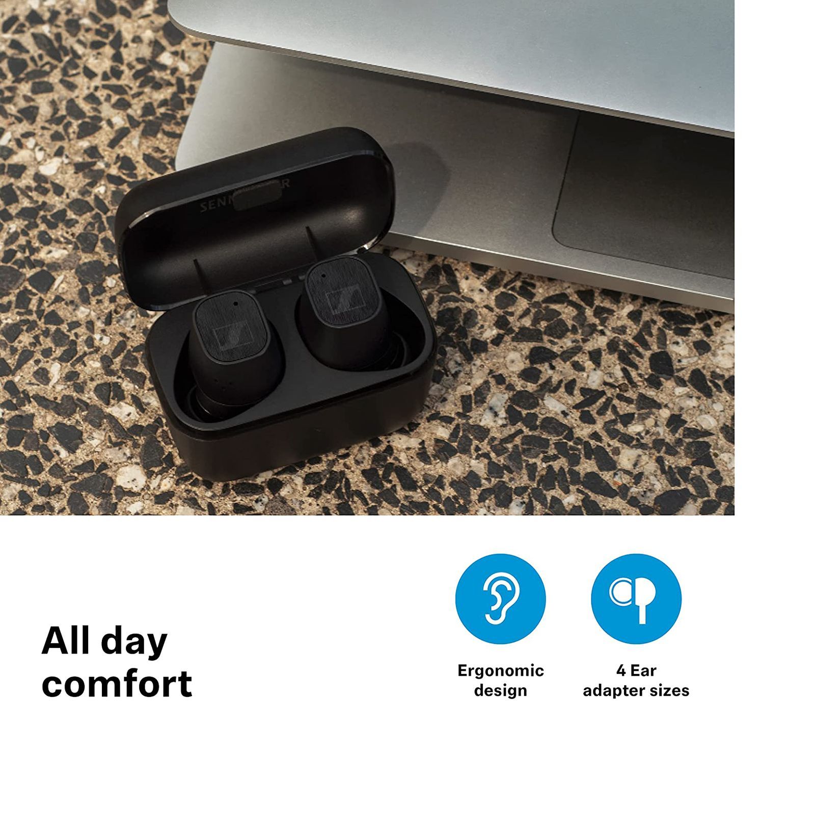 SENNHEISER CX Plus Special Edition 509247 TWS Earbuds with Active Noise Cancellation (IPX4 Splash Resistant, Upto 24 Hours Playback, Black)_5