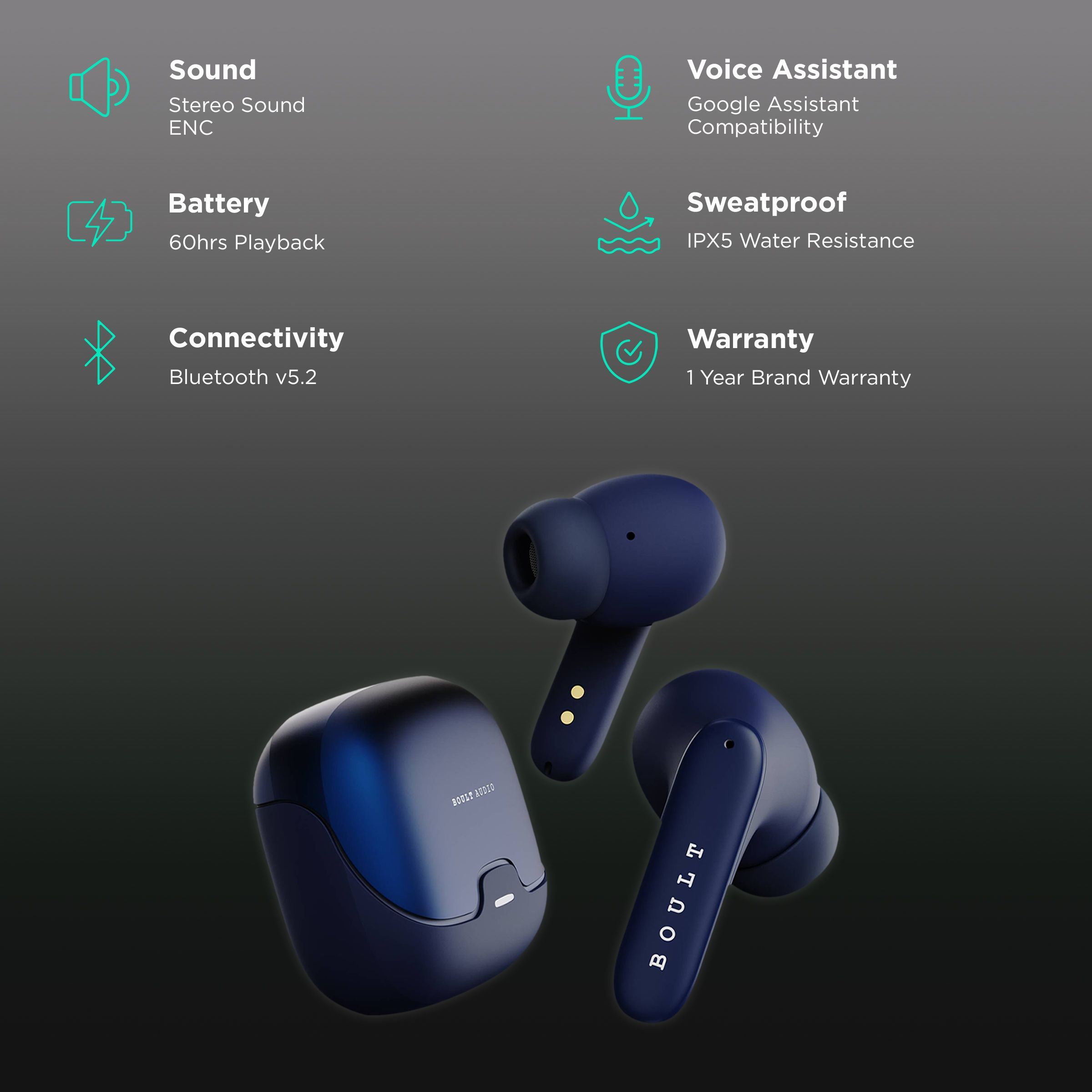 GOBOULT AirBass Z40 TWS Earbuds with Environmental Noise Cancellation (IPX5 Water Resistant, Voice Assistant, Blue)_2