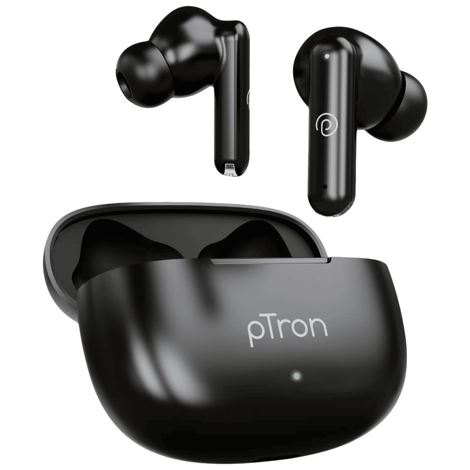 pTron Bassbuds Air 140318669 TWS Earbuds with Passive Noise Cancellation (IPX4 Water Resistant, Touch Control, Black)_1