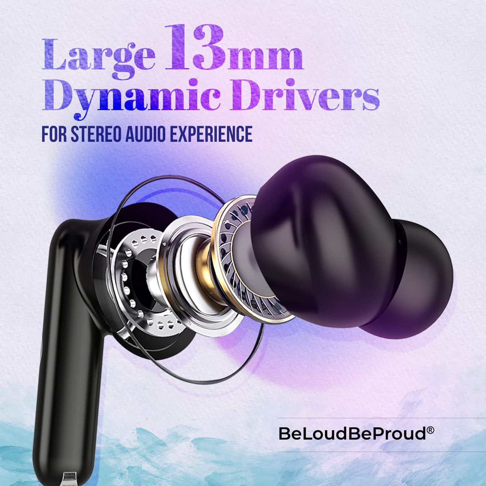 pTron Bassbuds Air 140318669 TWS Earbuds with Passive Noise Cancellation (IPX4 Water Resistant, Touch Control, Black)_2