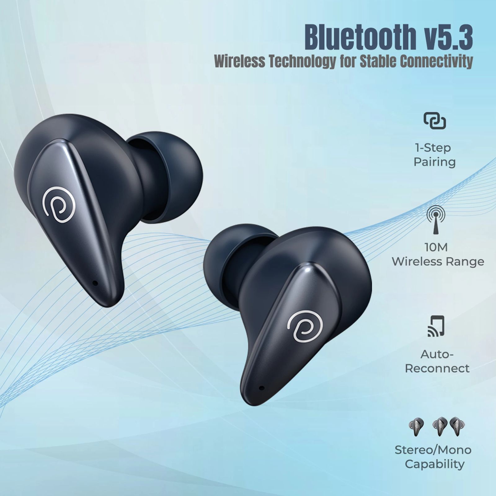 pTron Bassbuds Verse TWS Earbuds with Environmental Noise Cancellation (IPX4 Water Resistant, Stereo Calls, Blue) pTron Bassbuds Verse TWS Earbuds with Environmental Noise Cancellation (IPX4 Water Resistant, Stereo Calls, Blue)_5