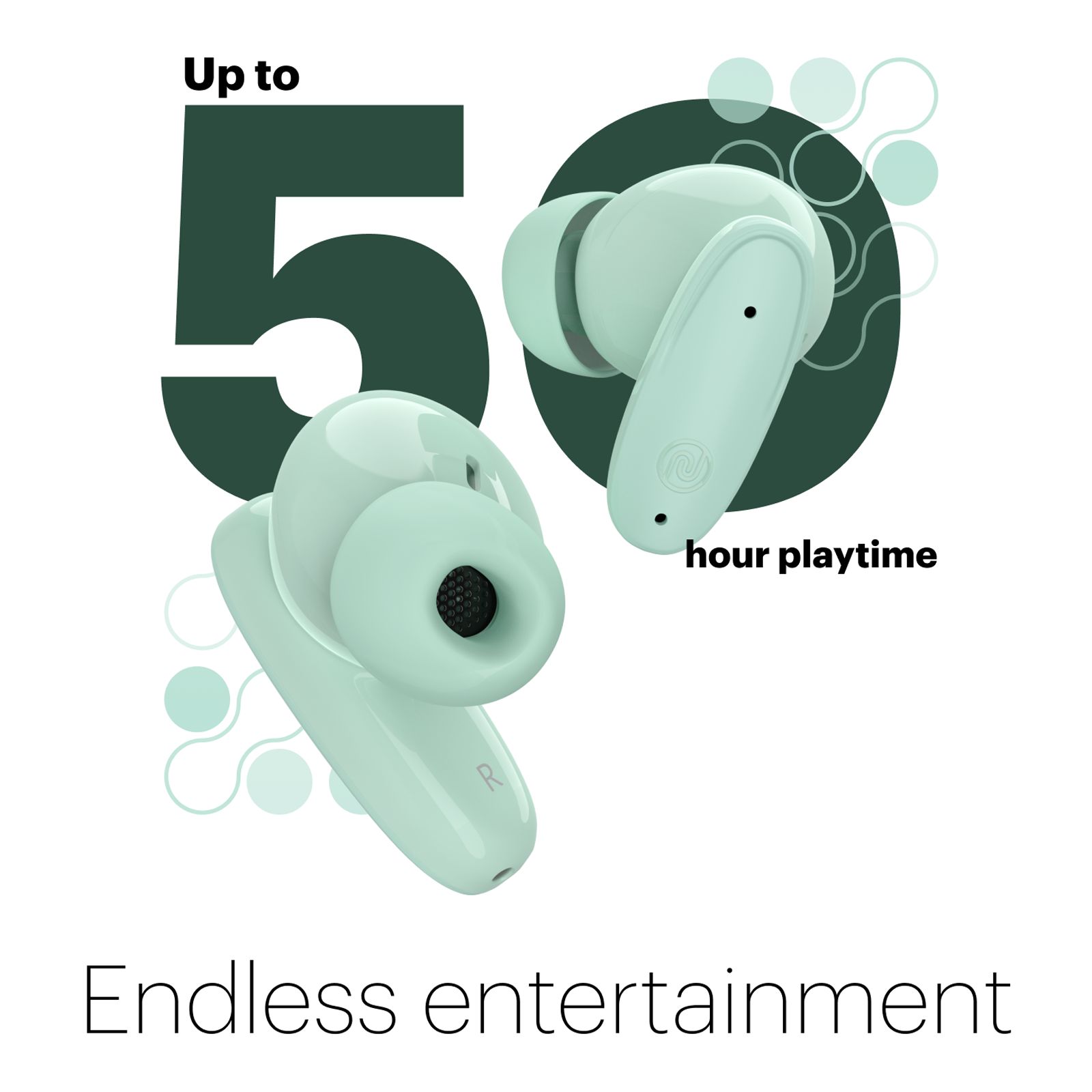 noise Buds Connect TWS Earbuds with Environmental Noise Cancellation (IPX5 Water Resistant, Hands Free Calling, Mint Green)_3