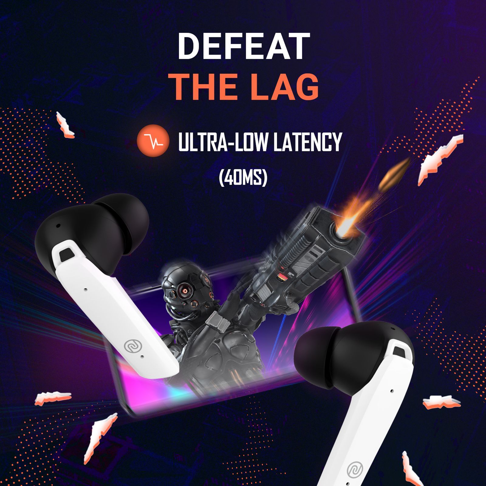 noise Buds Combat TWS Earbuds with Environmental Noise Cancellation (IPX5 Water Resistant, 13mm Driver, Covert White)_3