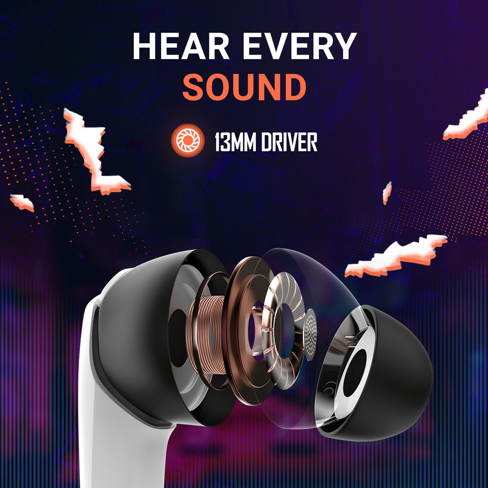 noise Buds Combat TWS Earbuds with Environmental Noise Cancellation (IPX5 Water Resistant, 13mm Driver, Covert White)_7