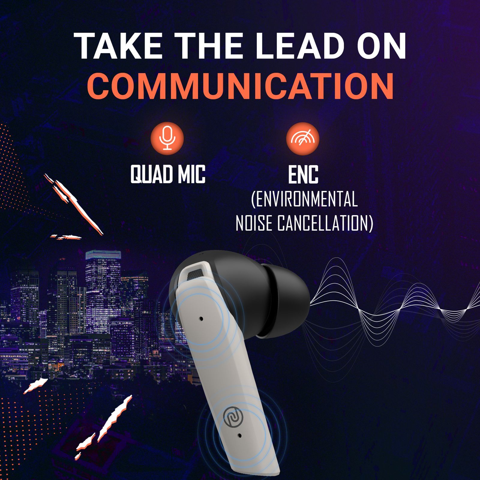 noise Buds Combat TWS Earbuds with Environmental Noise Cancellation (IPX5 Water Resistant, Insta Charge, Shadow Grey)_5