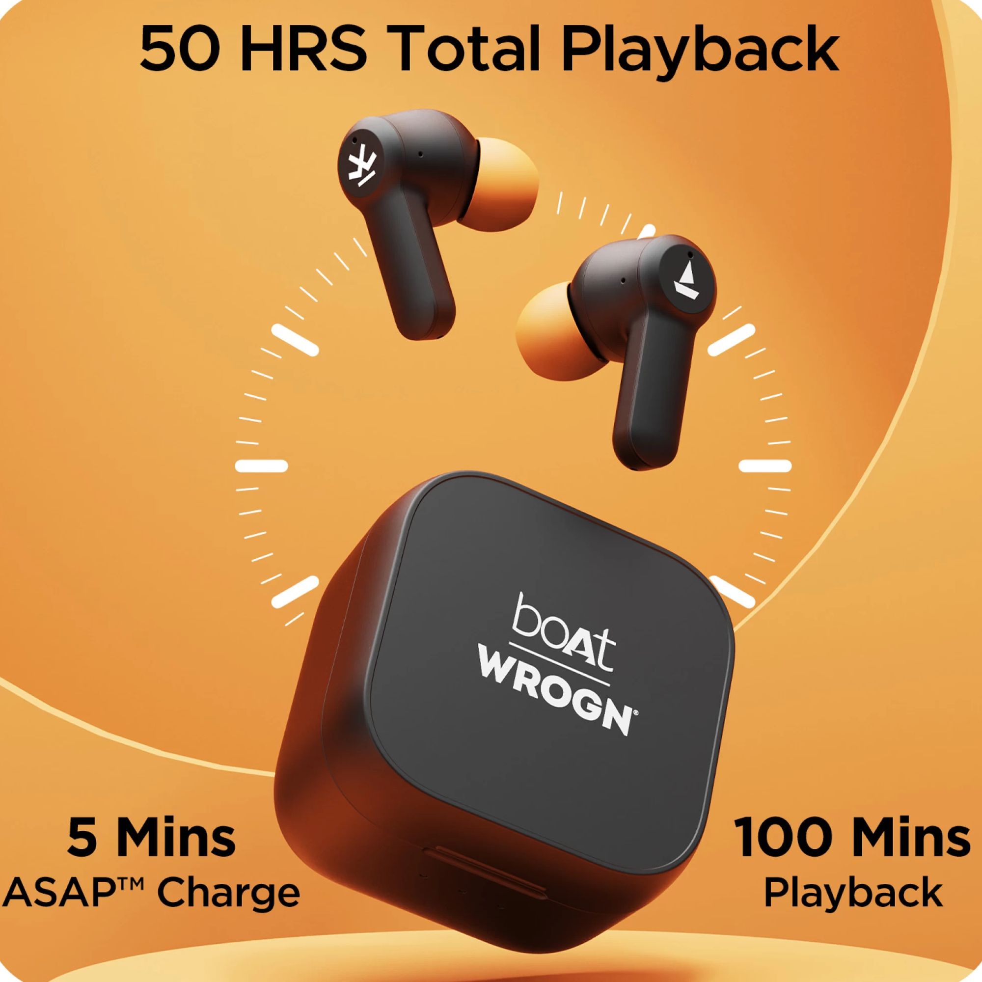 boAt Airdopes Crude TWS Earbuds with Environmental Noise Cancellation (IPX4 Water Resistant, ASAP Charge, Fiery Black)_4