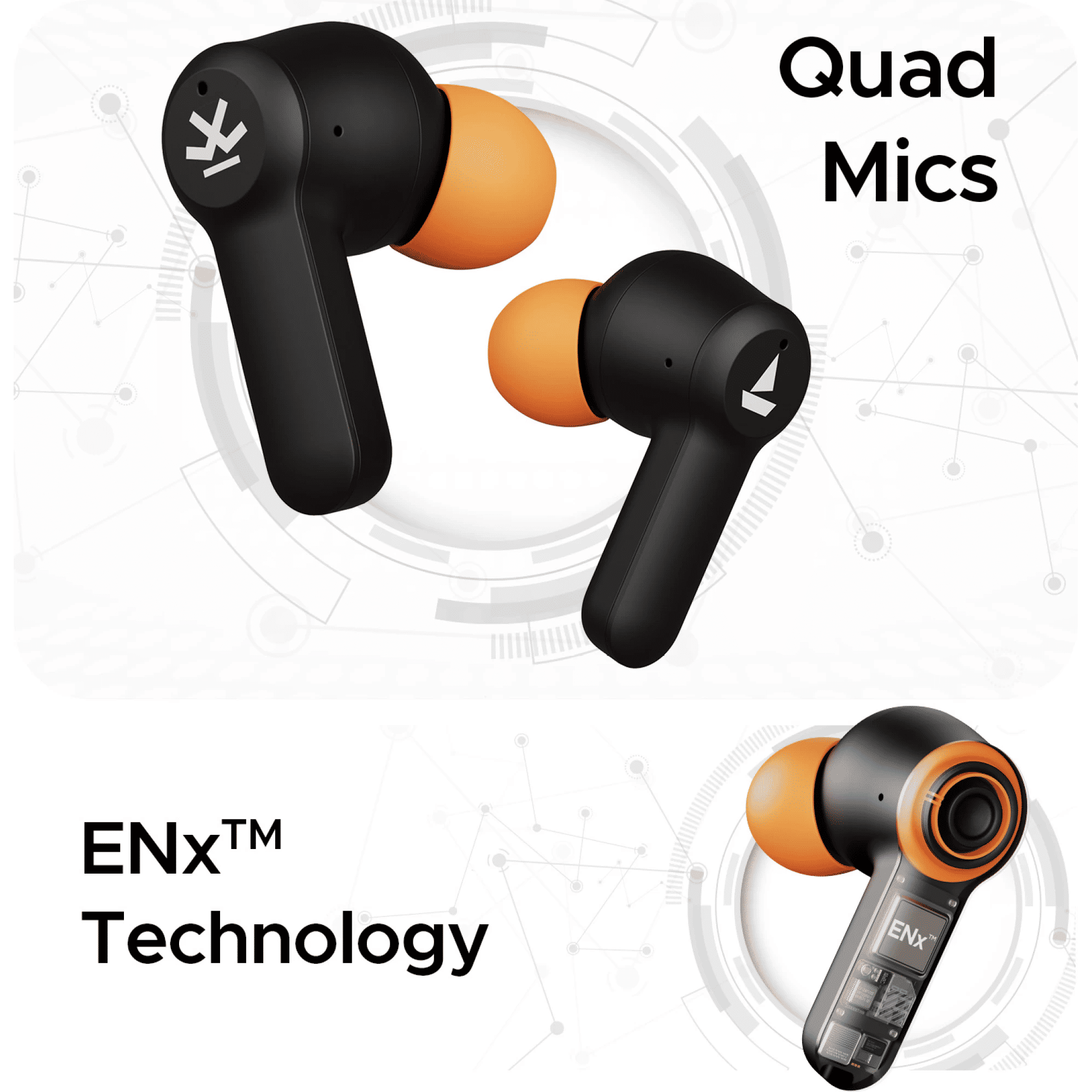 boAt Airdopes Crude TWS Earbuds with Environmental Noise Cancellation (IPX4 Water Resistant, ASAP Charge, Fiery Black)_5