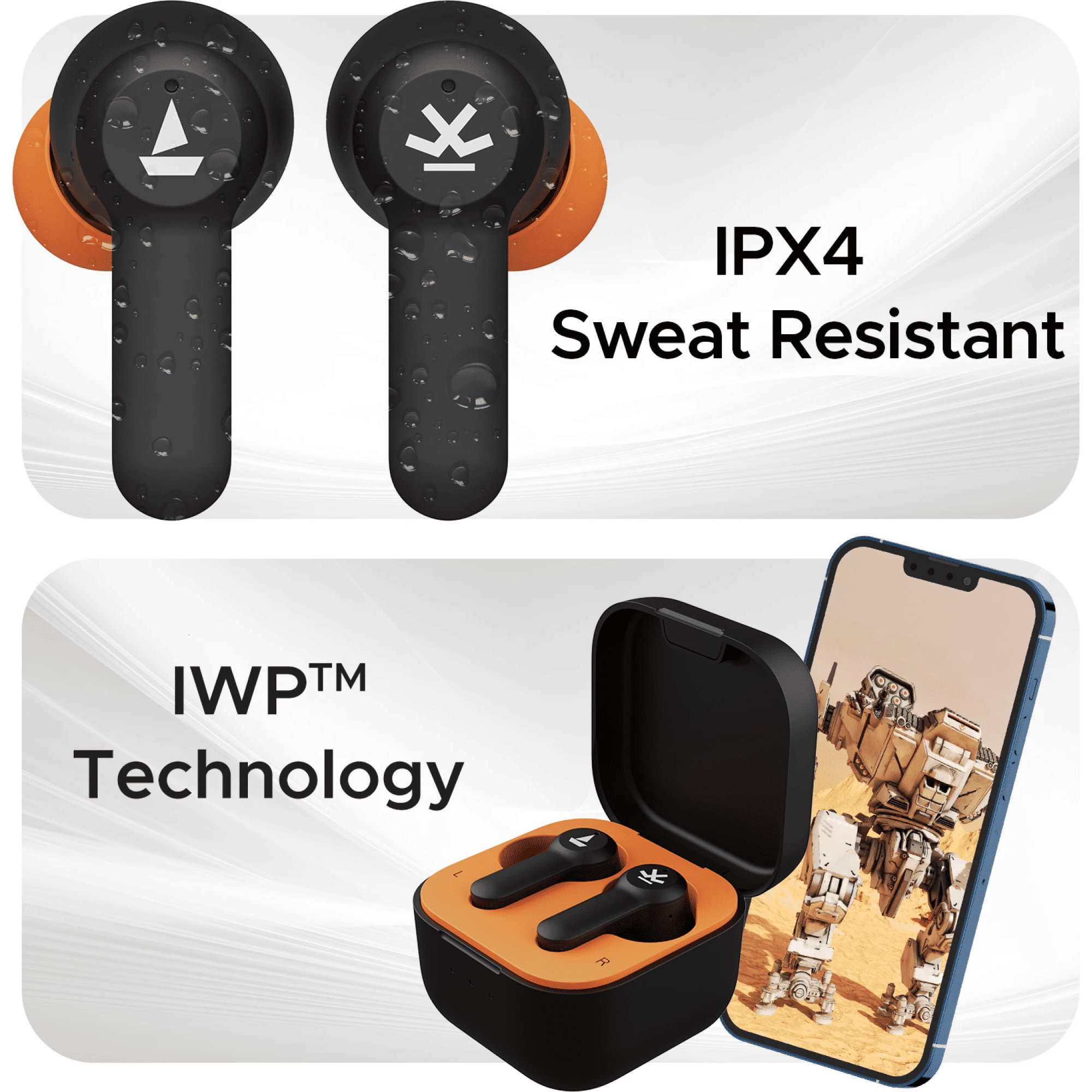 boAt Airdopes Crude TWS Earbuds with Environmental Noise Cancellation (IPX4 Water Resistant, ASAP Charge, Fiery Black)_6