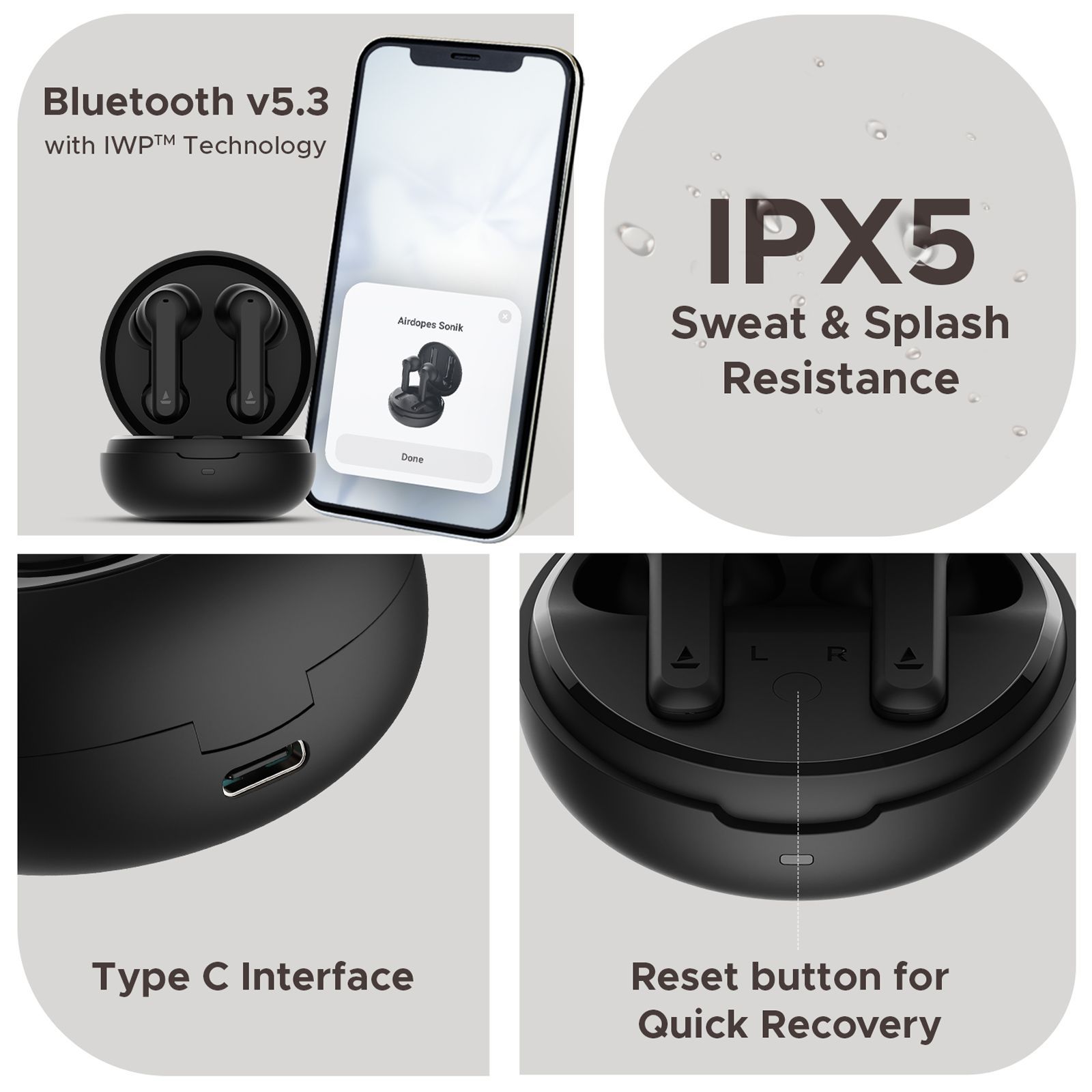 boAt Airdopes Sonik TWS Earbuds with Environmental Noise Cancellation (IPX4 Sweat and Splash Resistant, Dual EQ Modes, Thunder Black) boAt Airdopes Sonik TWS Earbuds with Environmental Noise Cancellation (IPX4 Sweat and Splash Resistant, Dual EQ Modes, Thunder Black)_8