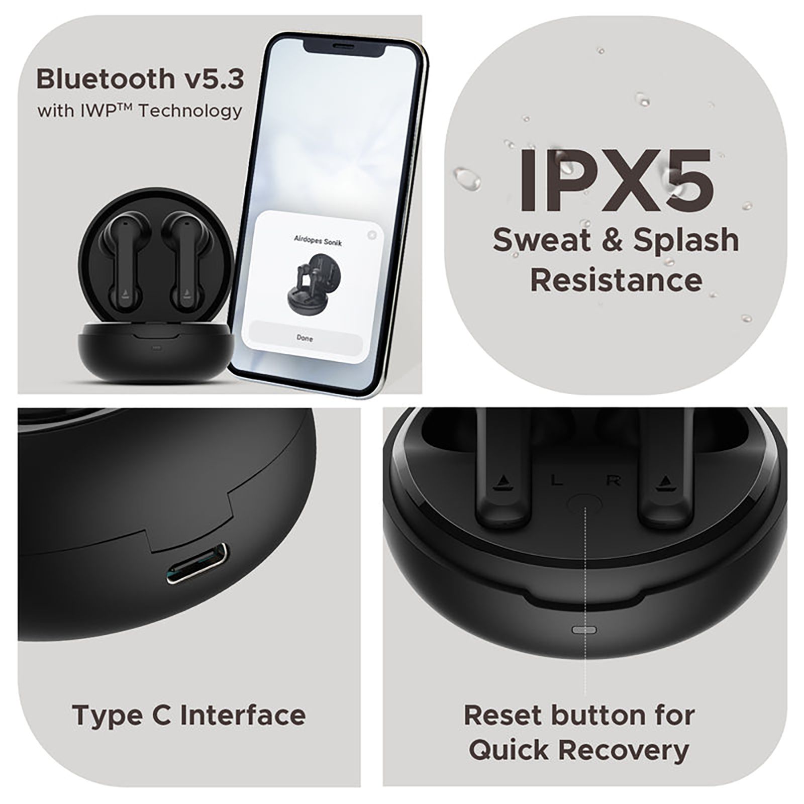 boAt Airdopes Sonik TWS Earbuds with Environmental Noise Cancellation (IPX4 Sweat and Splash Resistant, Dual EQ Modes, Thunder Black) boAt Airdopes Sonik TWS Earbuds with Environmental Noise Cancellation (IPX4 Sweat and Splash Resistant, Dual EQ Modes, Thunder Black)_12