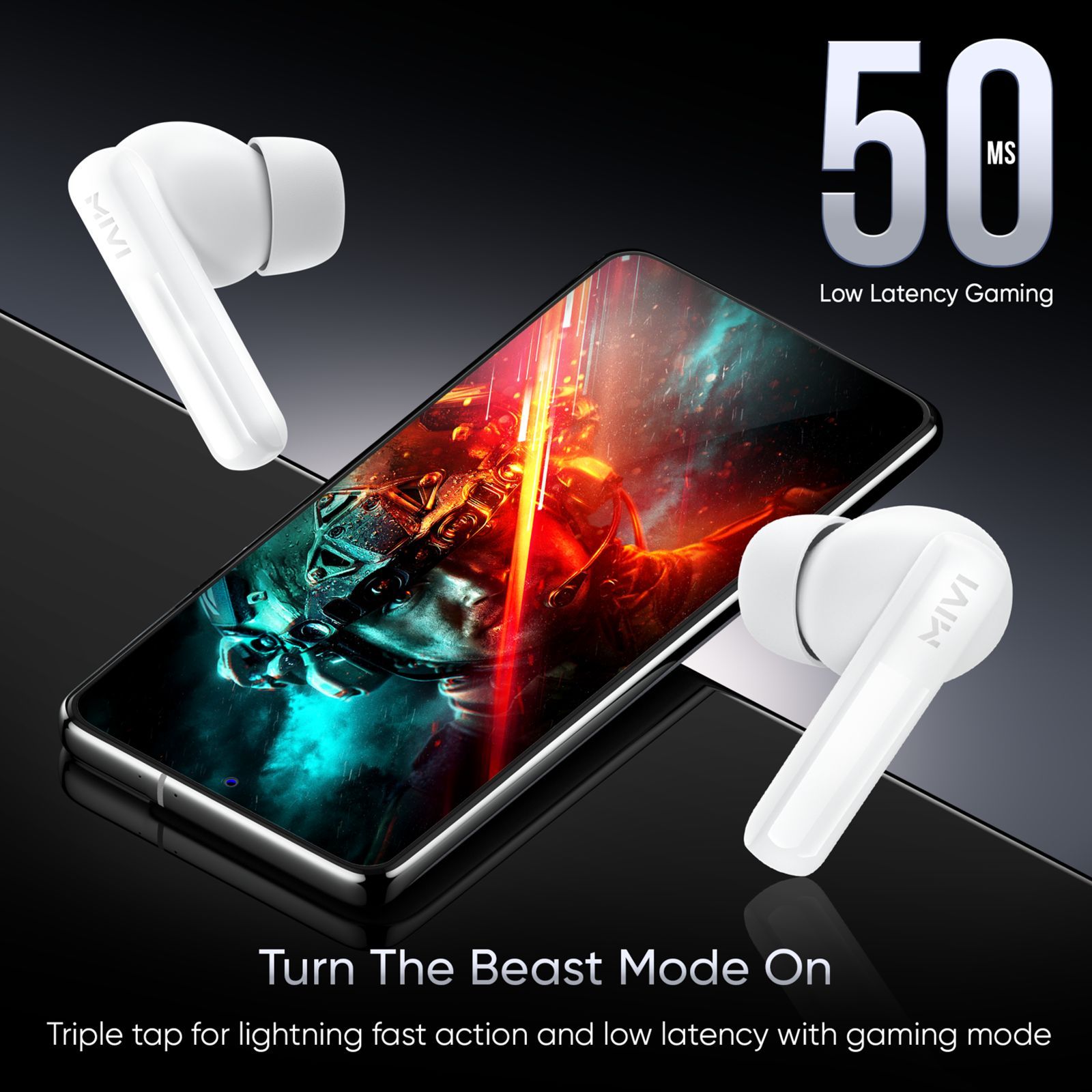 MIVI DuoPods T20 TWS Earbuds with Environmental Noise Cancellation (IPX4 Water Resistant, 45 Hours Playtime, White)_4
