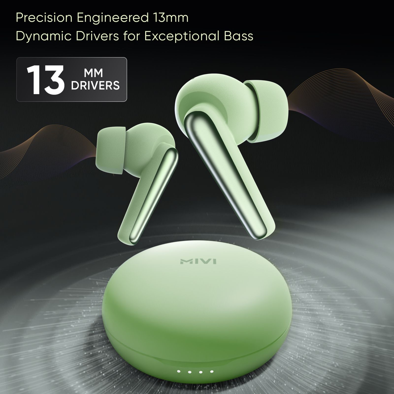MIVI DuoPods T50 TWS Earbuds with Environmental Noise Cancellation (IPX4 Sweat Resistant, 13mm Bass Drivers, Lush Green) MIVI DuoPods T50 TWS Earbuds with Environmental Noise Cancellation (IPX4 Sweat Resistant, 13mm Bass Drivers, Lush Green)_3