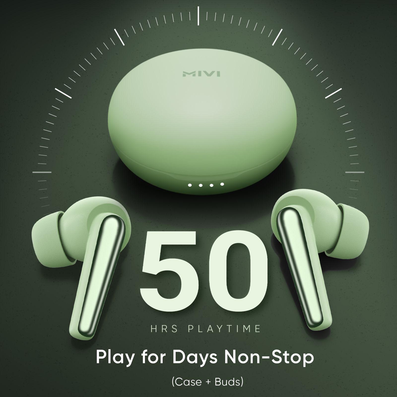MIVI DuoPods T50 TWS Earbuds with Environmental Noise Cancellation (IPX4 Sweat Resistant, 13mm Bass Drivers, Lush Green) MIVI DuoPods T50 TWS Earbuds with Environmental Noise Cancellation (IPX4 Sweat Resistant, 13mm Bass Drivers, Lush Green)_4