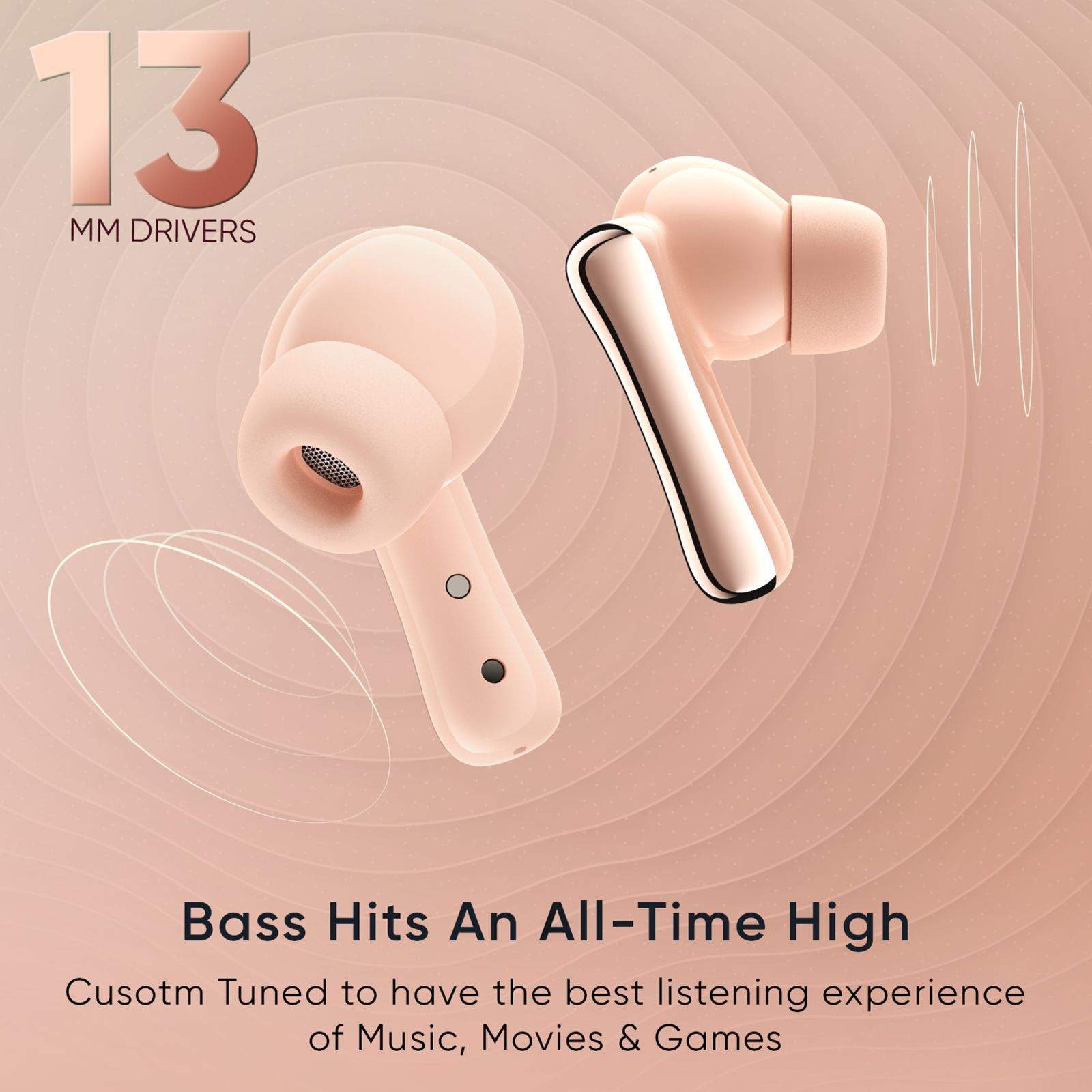 MIVI DuoPods T80 TWS Earbuds with Environmental Noise Cancellation (IPX4 Water Resistant, 13mm Bass Drivers, Coral) MIVI DuoPods T80 TWS Earbuds with Environmental Noise Cancellation (IPX4 Water Resistant, 13mm Bass Drivers, Coral)_3