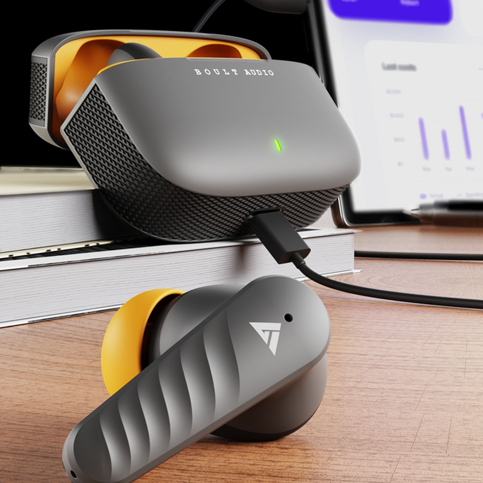 GOBOULT X10 Pro TWS Earbuds with Environmental Noise Cancellation (IPX5 Water Resistant, Fast Charging, Grey) GOBOULT X10 Pro TWS Earbuds with Environmental Noise Cancellation (IPX5 Water Resistant, Fast Charging, Grey)_2