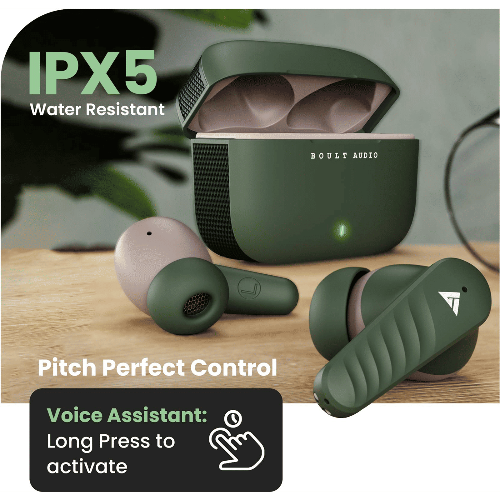 GOBOULT X10 Pro TWS Earbuds with Environmental Noise Cancellation (IPX5 Water Resistant, Fast Charging, Green)_11