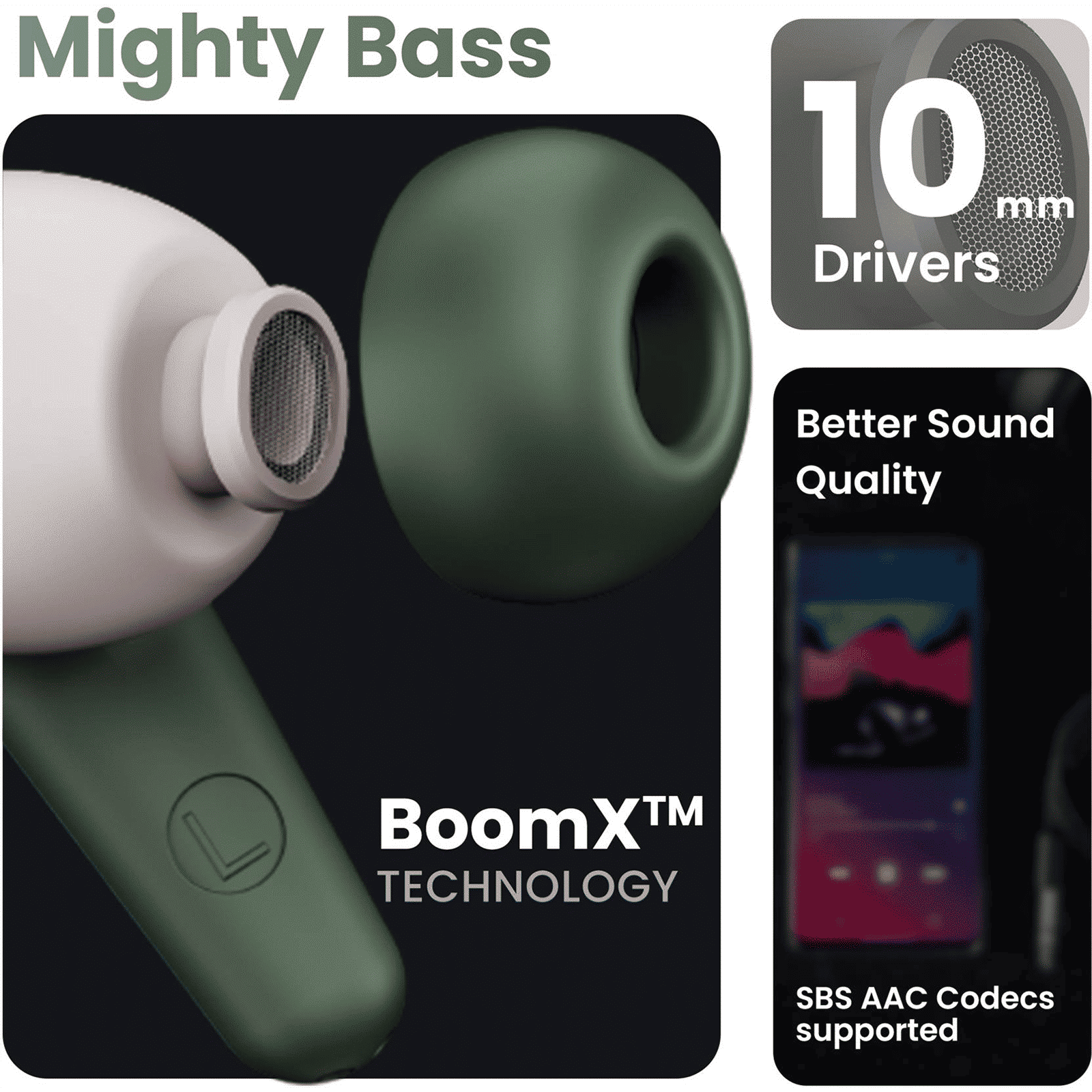 GOBOULT X10 Pro TWS Earbuds with Environmental Noise Cancellation (IPX5 Water Resistant, Fast Charging, Green)_6