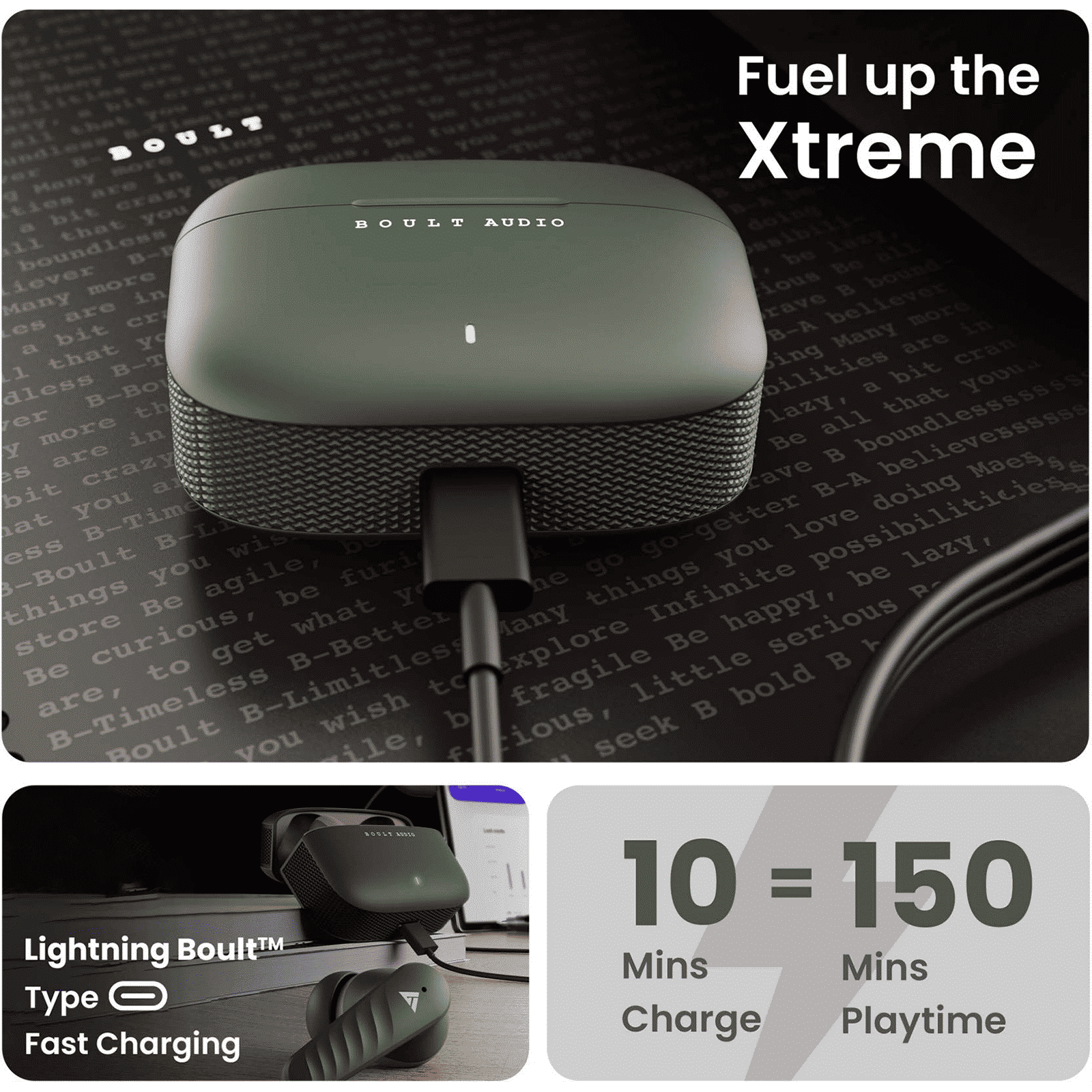 GOBOULT X10 Pro TWS Earbuds with Environmental Noise Cancellation (IPX5 Water Resistant, Fast Charging, Green)_7