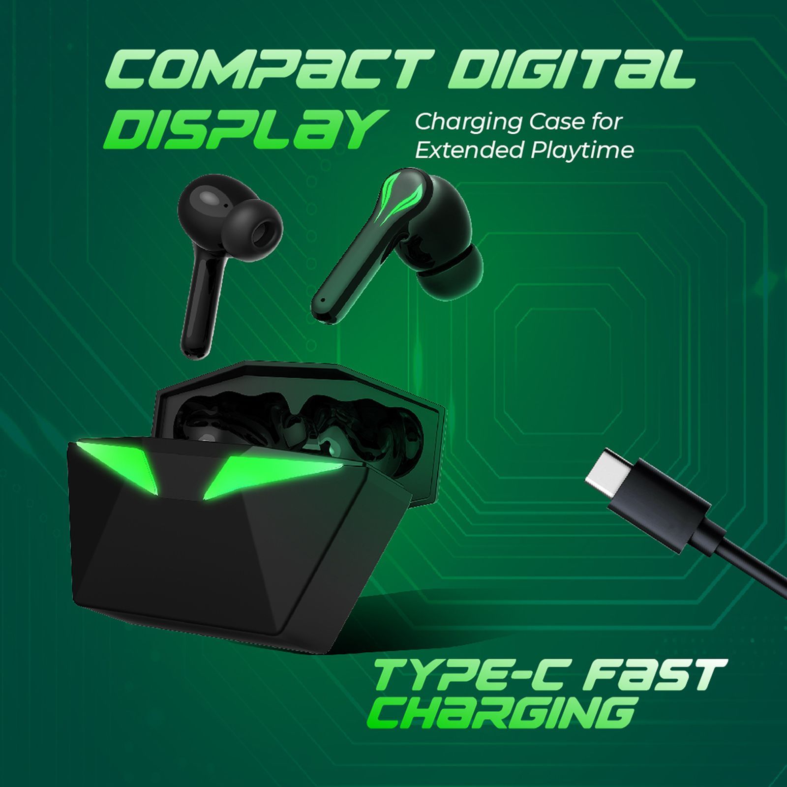 pTron Basspods Quest TWS Earbuds with Passive Noise Cancellation (IPX4 Water Resistant, 13mm Dynamic Drivers, Black) pTron Basspods Quest TWS Earbuds with Passive Noise Cancellation (IPX4 Water Resistant, 13mm Dynamic Drivers, Black)_5