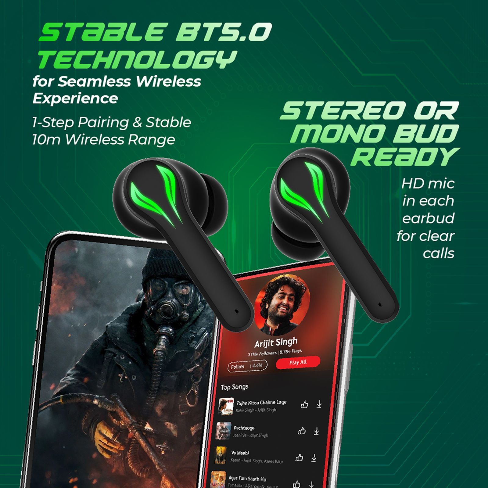 pTron Basspods Quest TWS Earbuds with Passive Noise Cancellation (IPX4 Water Resistant, 13mm Dynamic Drivers, Black) pTron Basspods Quest TWS Earbuds with Passive Noise Cancellation (IPX4 Water Resistant, 13mm Dynamic Drivers, Black)_6