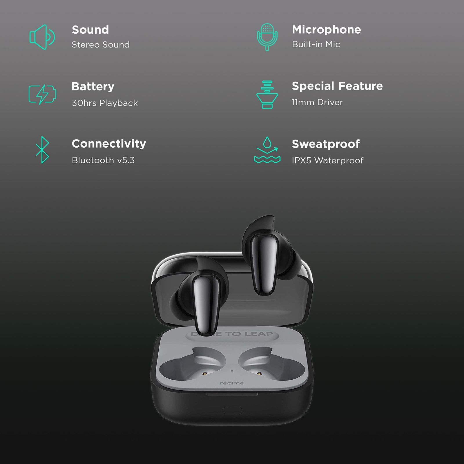 realme Buds Air 3S TWS Earbuds with Environmental Noise Cancellation (IPX5 Water Resistant, 11mm Triple Titanium Driver, Bass Black)_2