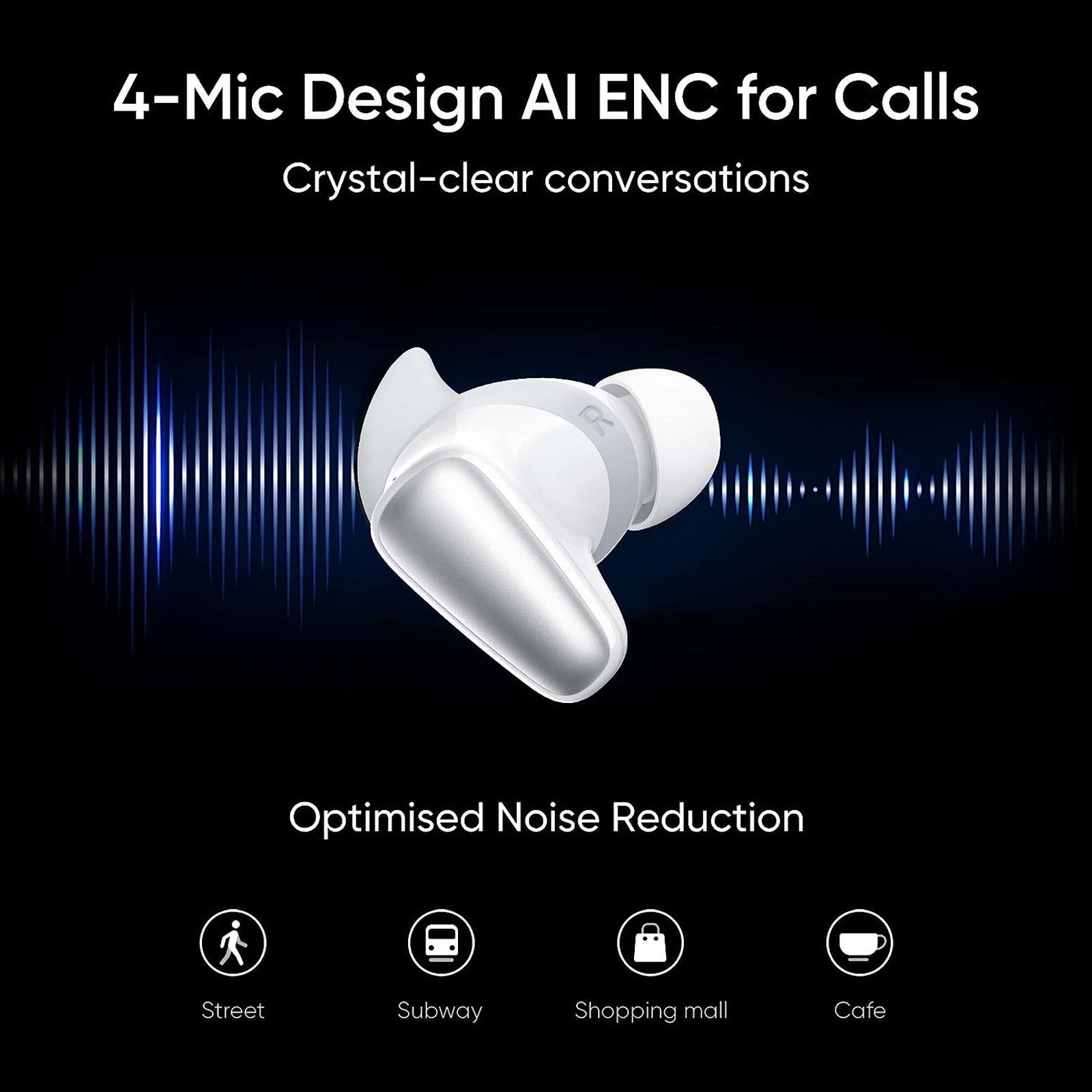 realme Buds Air 3S RMA2117 TWS Earbuds with Environmental Noise Cancellation (IPX5 Water Resistant, 11mm Triple Titanium Driver, Bass White)_5