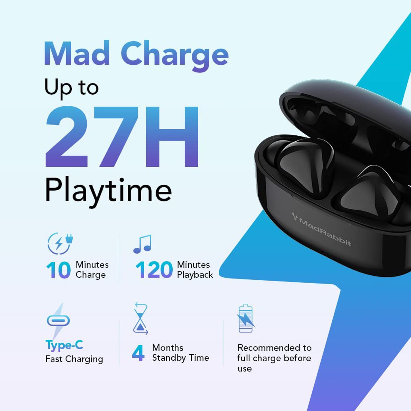 MadRabbit Soul Buds Alpha TWS Earbuds with Noise Isolation (IPX5 Water Resistant, Fast Charging, Black) MadRabbit Soul Buds Alpha TWS Earbuds with Noise Isolation (IPX5 Water Resistant, Fast Charging, Black)_11