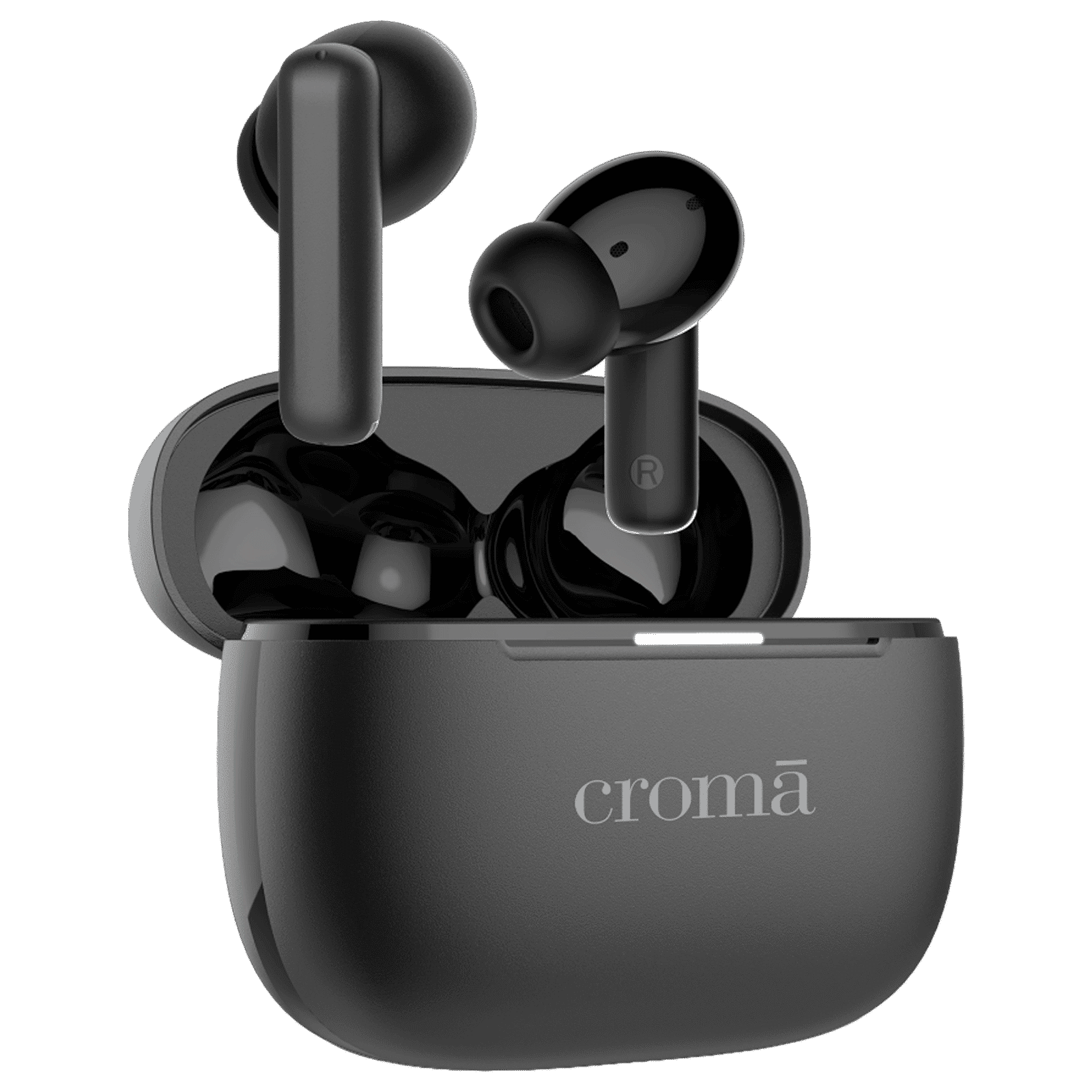 Croma TWS Earbuds with Active Noise Cancellation (IPX5 Water Resistant, Fast Charging, Black)_1