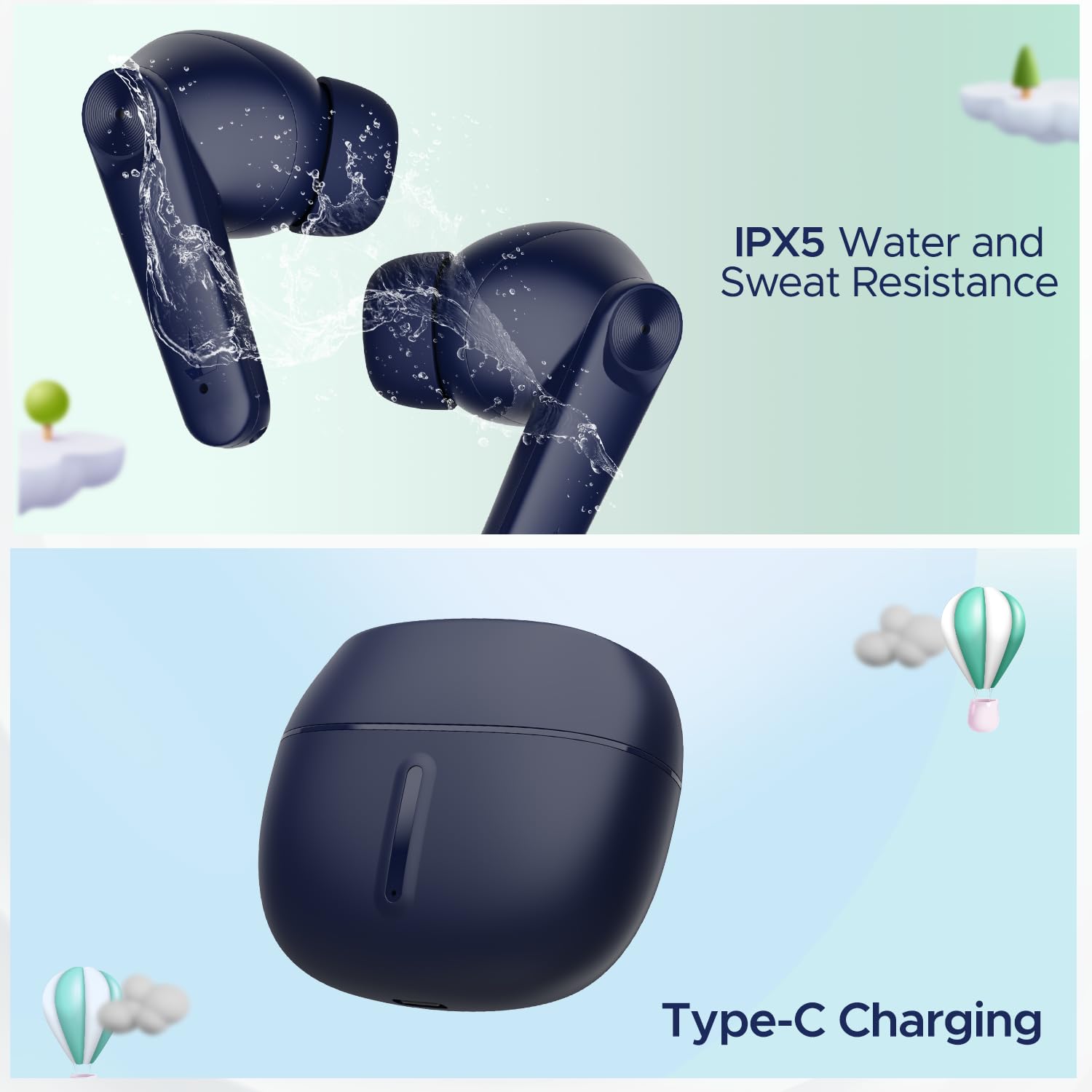 boAt Airdopes 100 TWS Earbuds with Environmental Noise Cancellation (IPX4 Water Resistant, ASAP Charge, Sapphire Blue) boAt Airdopes 100 TWS Earbuds with Environmental Noise Cancellation (IPX4 Water Resistant, ASAP Charge, Sapphire Blue)_5