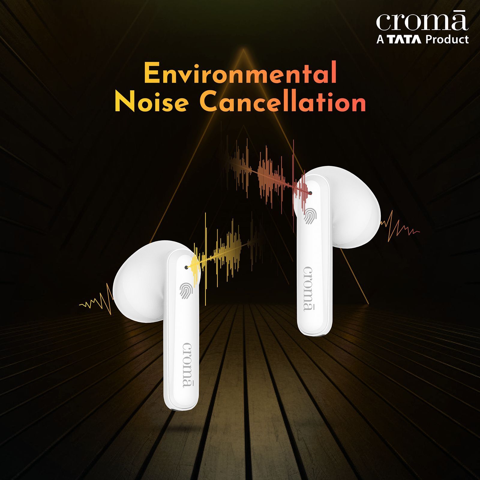 Croma TWS Earbuds with Environmental Noise Cancellation (IPX4 Waterproof, Fast Charging, White and Grey)_8