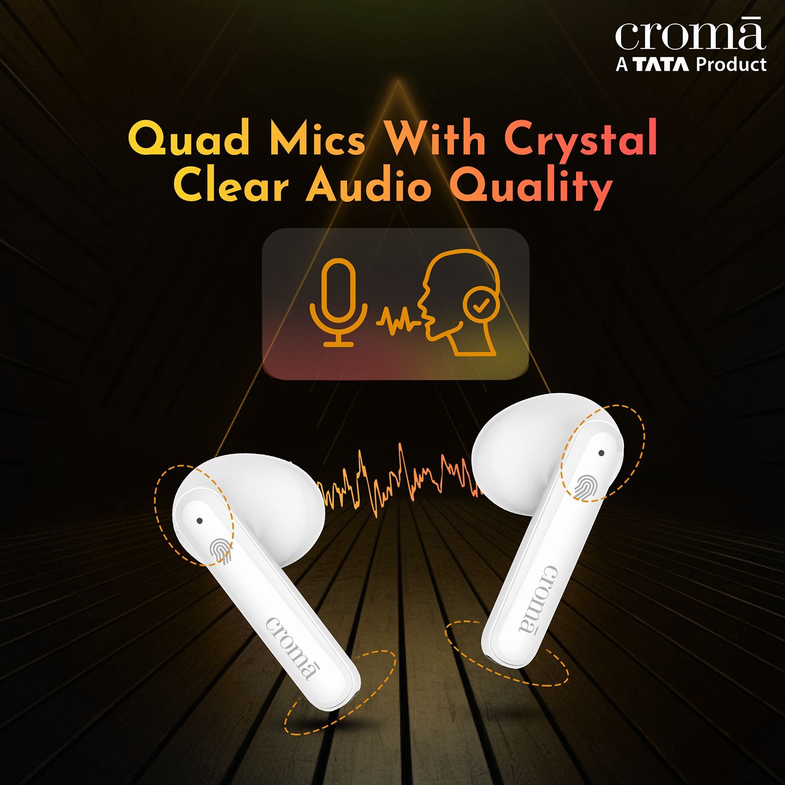 Croma TWS Earbuds with Environmental Noise Cancellation (IPX4 Waterproof, Fast Charging, White and Grey)_12