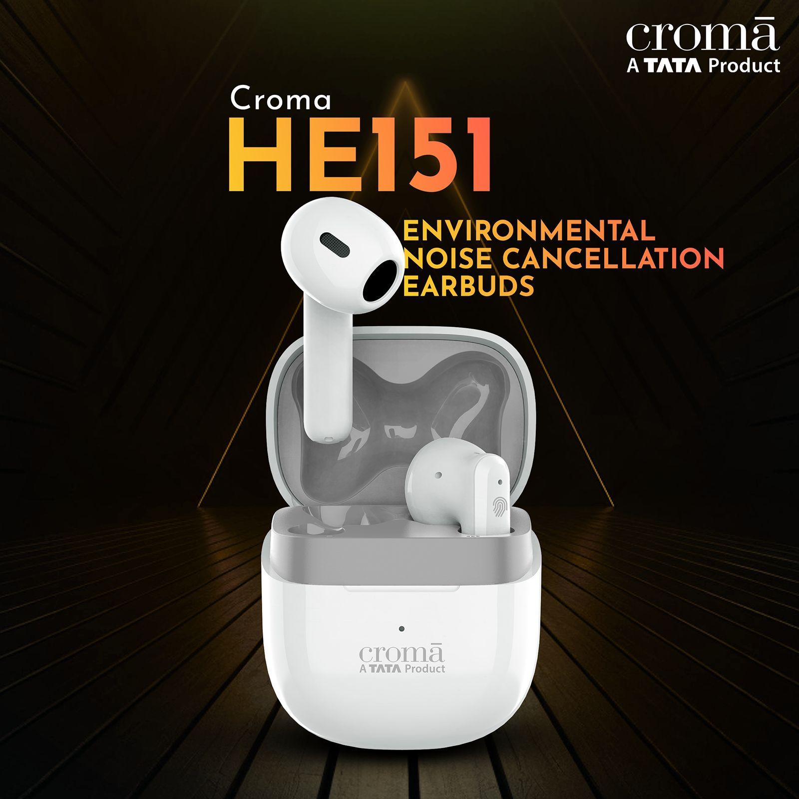 Croma TWS Earbuds with Environmental Noise Cancellation (IPX4 Waterproof, Fast Charging, White and Grey)_7