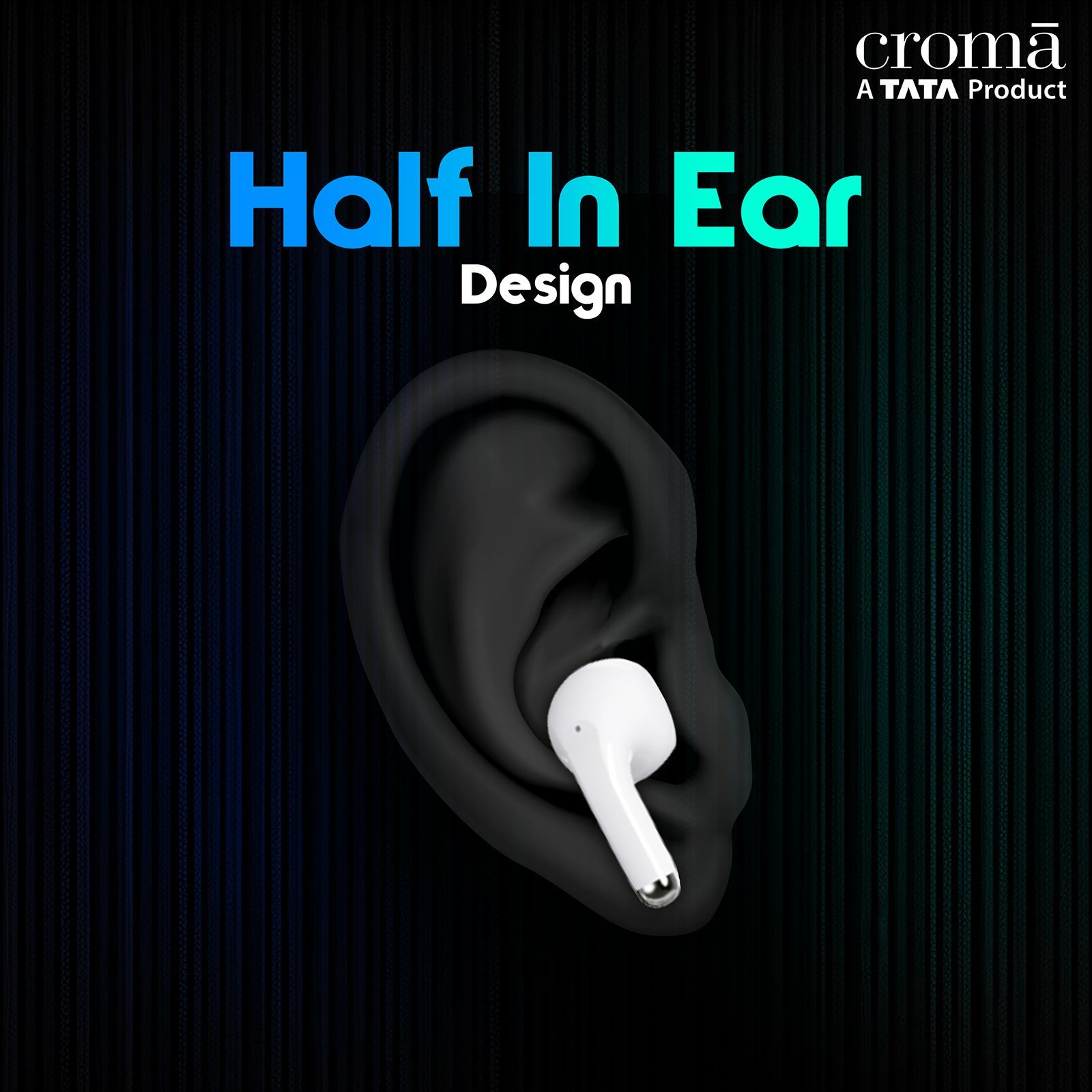 Croma IN 101 TWS Earbuds with Passive Noise Cancellation (IPX4 Water Resistant, 28 Hours Playback White)_3