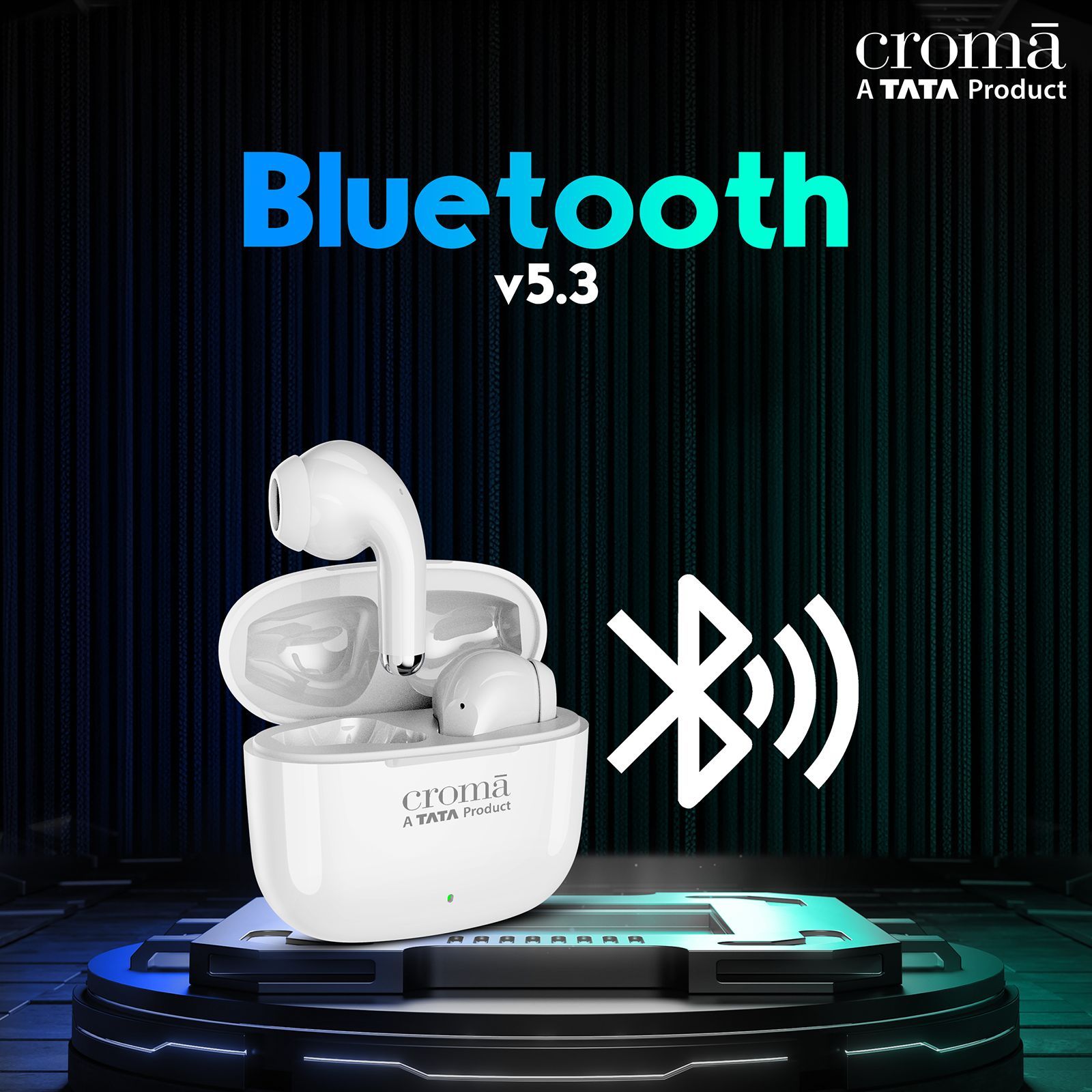 Croma IN 101 TWS Earbuds with Passive Noise Cancellation (IPX4 Water Resistant, 28 Hours Playback White)_7