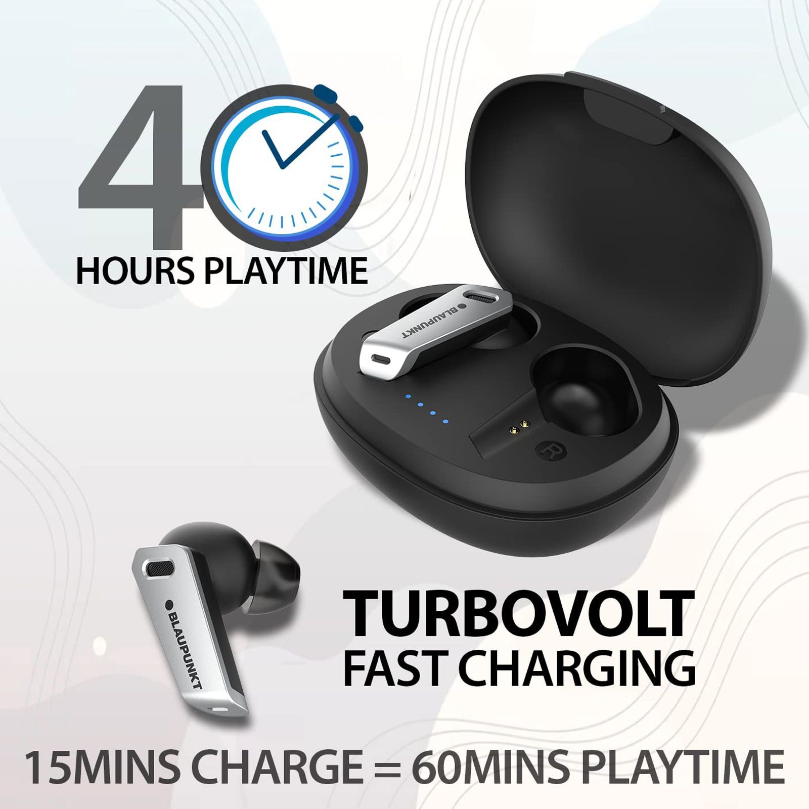 Blaupunkt BTW300 TWS Earbuds with Environmental Noise Cancellation (IPX5 Sweat Resistant, TurboVolt Charging, Black) Blaupunkt BTW300 TWS Earbuds with Environmental Noise Cancellation (IPX5 Sweat Resistant, TurboVolt Charging, Black)_2