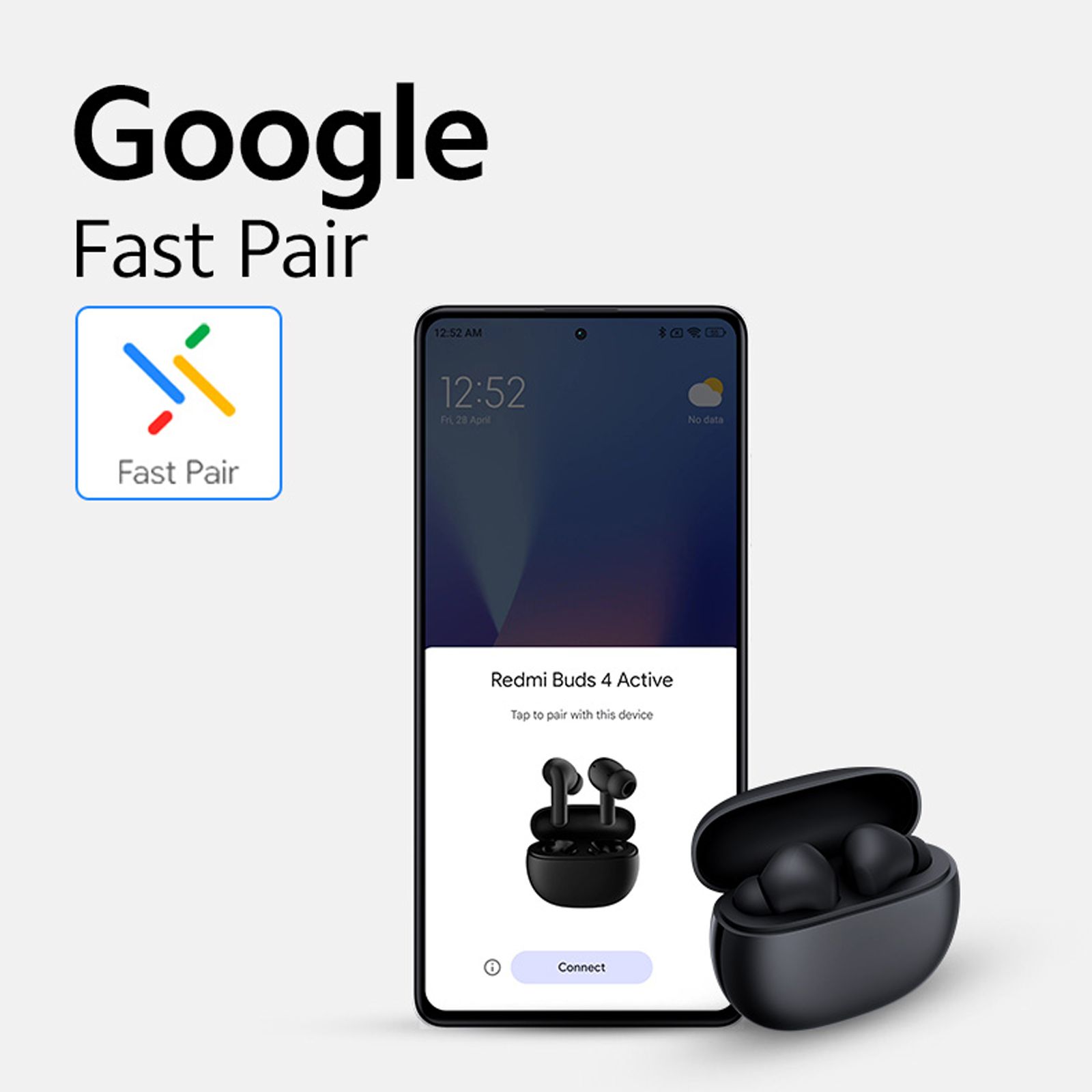 Redmi Buds 4 Active M2232E1 TWS Earbuds with Environmental Noise Cancellation (IPX4 Water Resistant, Fast Charging, Bass Black)_3