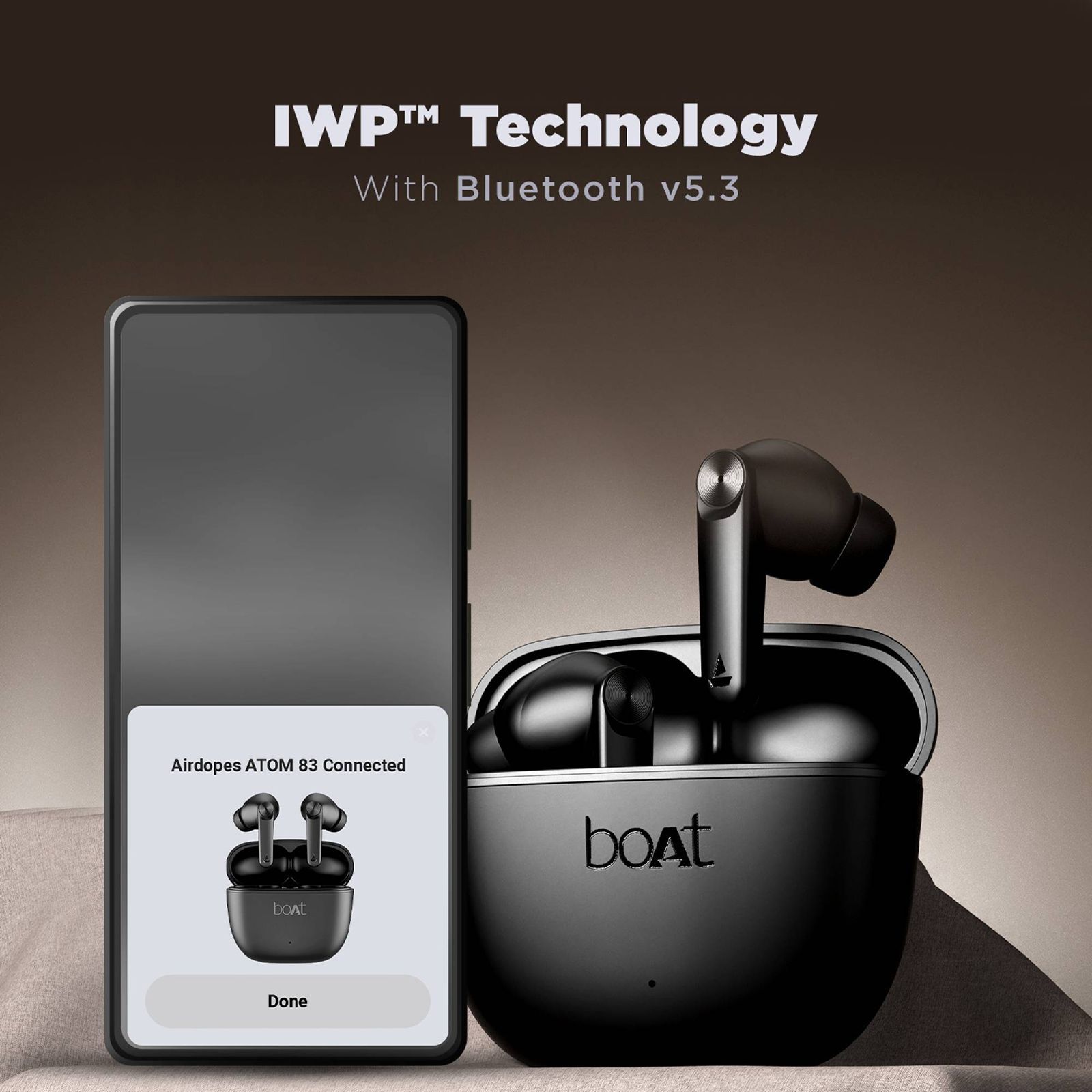 boAt Airdopes Atom 83 TWS Earbuds with Environmental Noise Cancellation (IPX5 Water Resistant, ASAP Charge, Carbon Black)_4